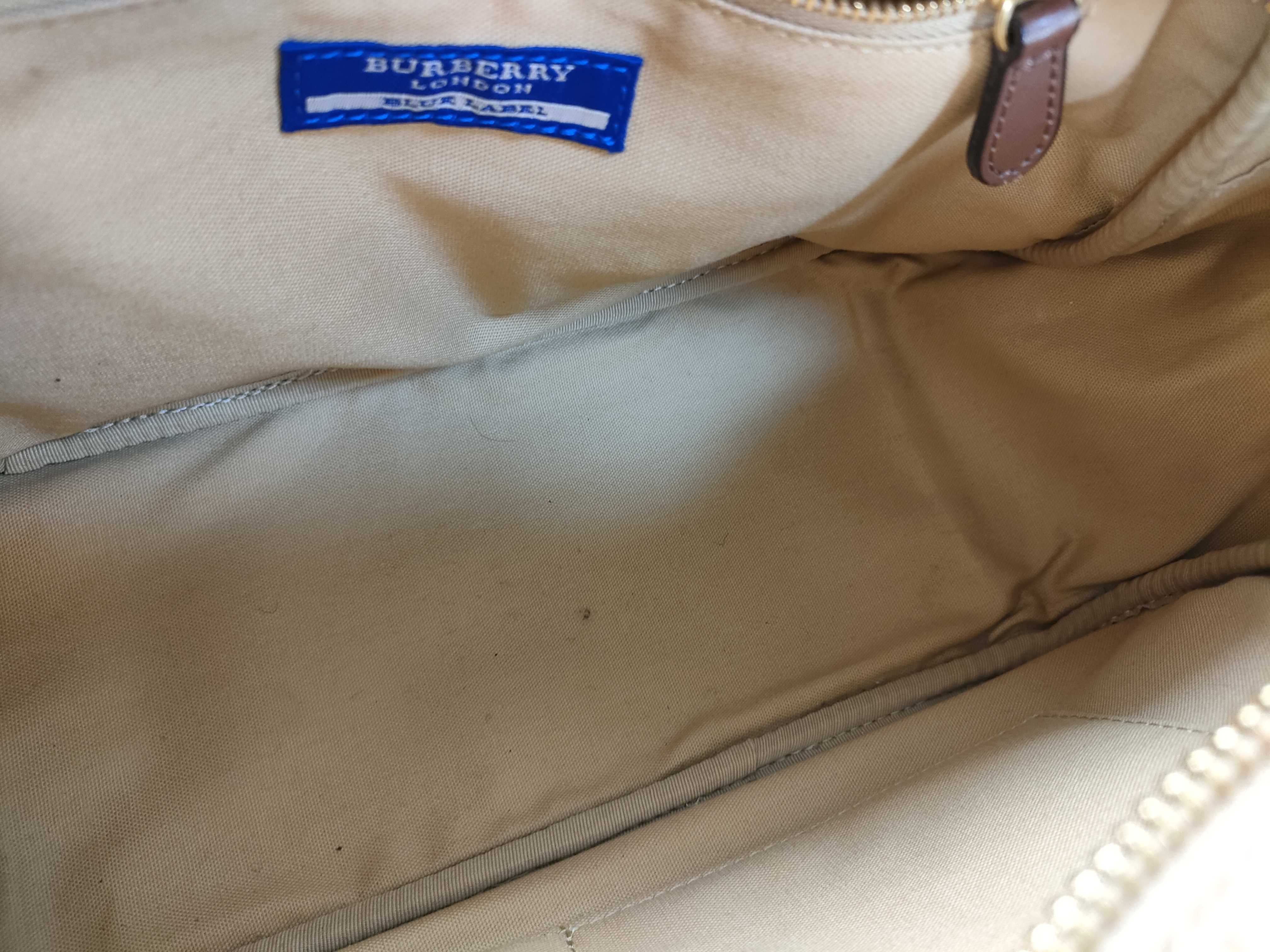 Blue Label Burberry Canvas Handbag, Brown — view 10
