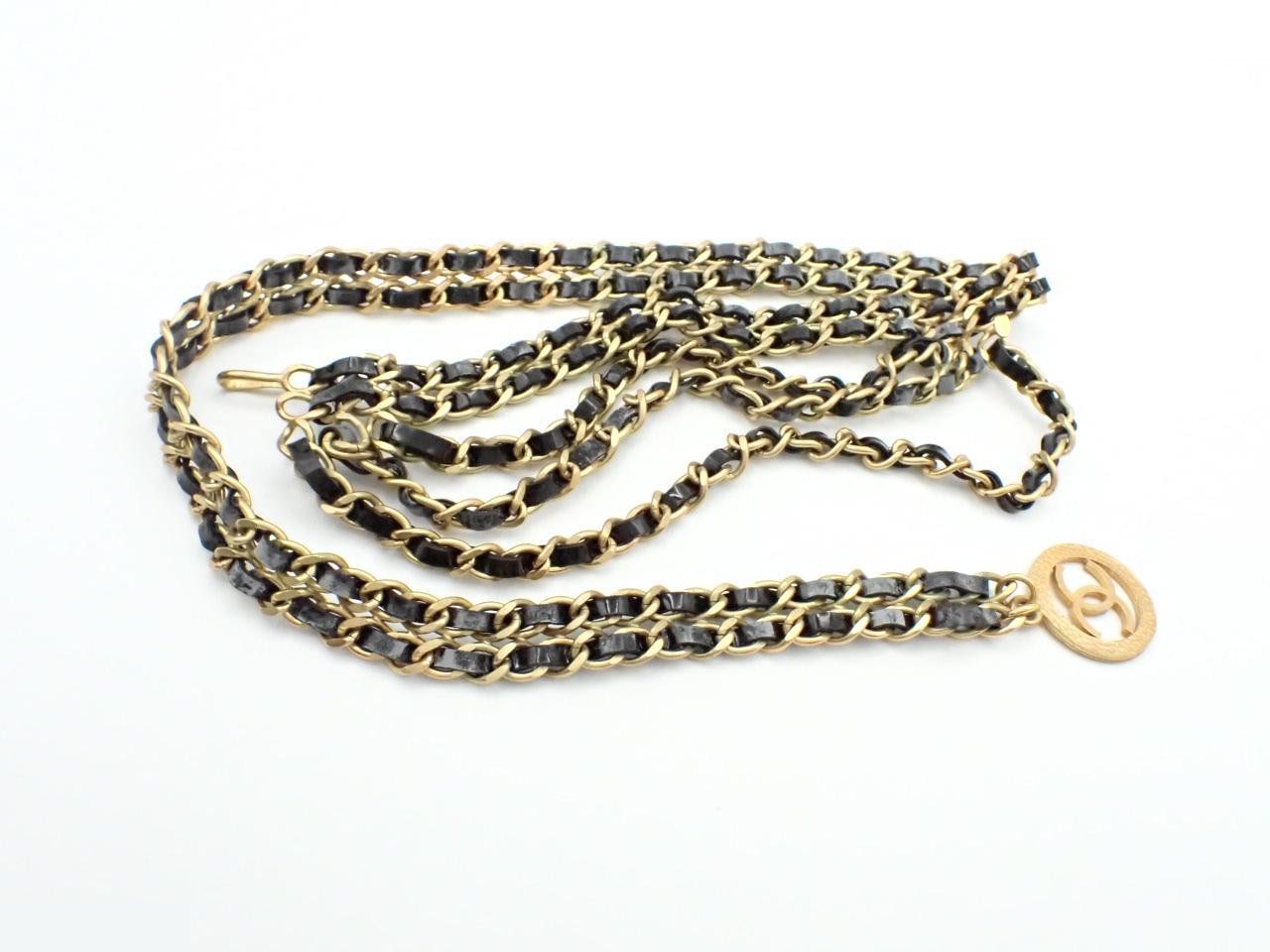 Coco Mark Leather Chain Belt 93A, Chain approx. 81cm — view 2