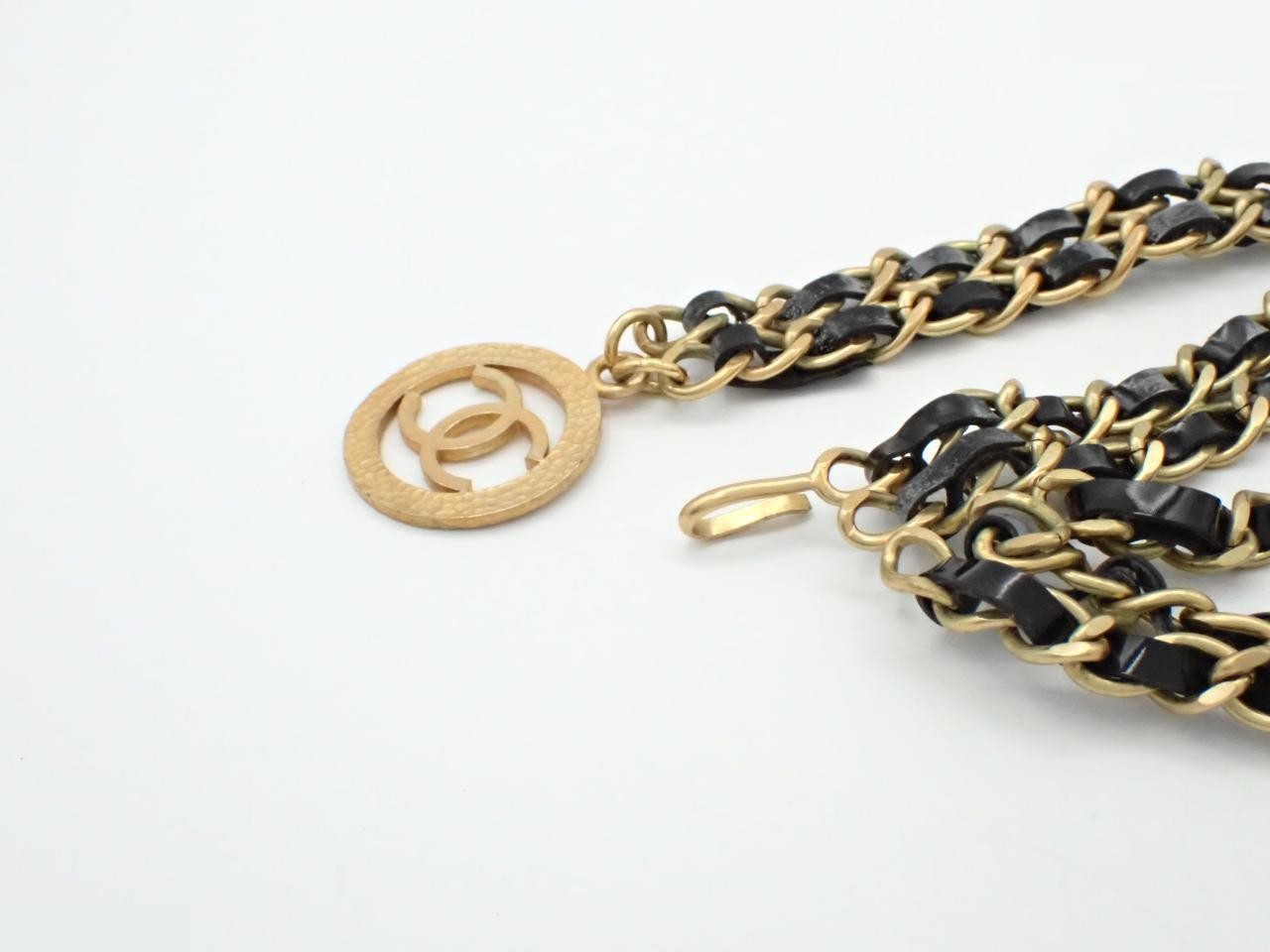 Coco Mark Leather Chain Belt 93A, Chain approx. 81cm — view 3