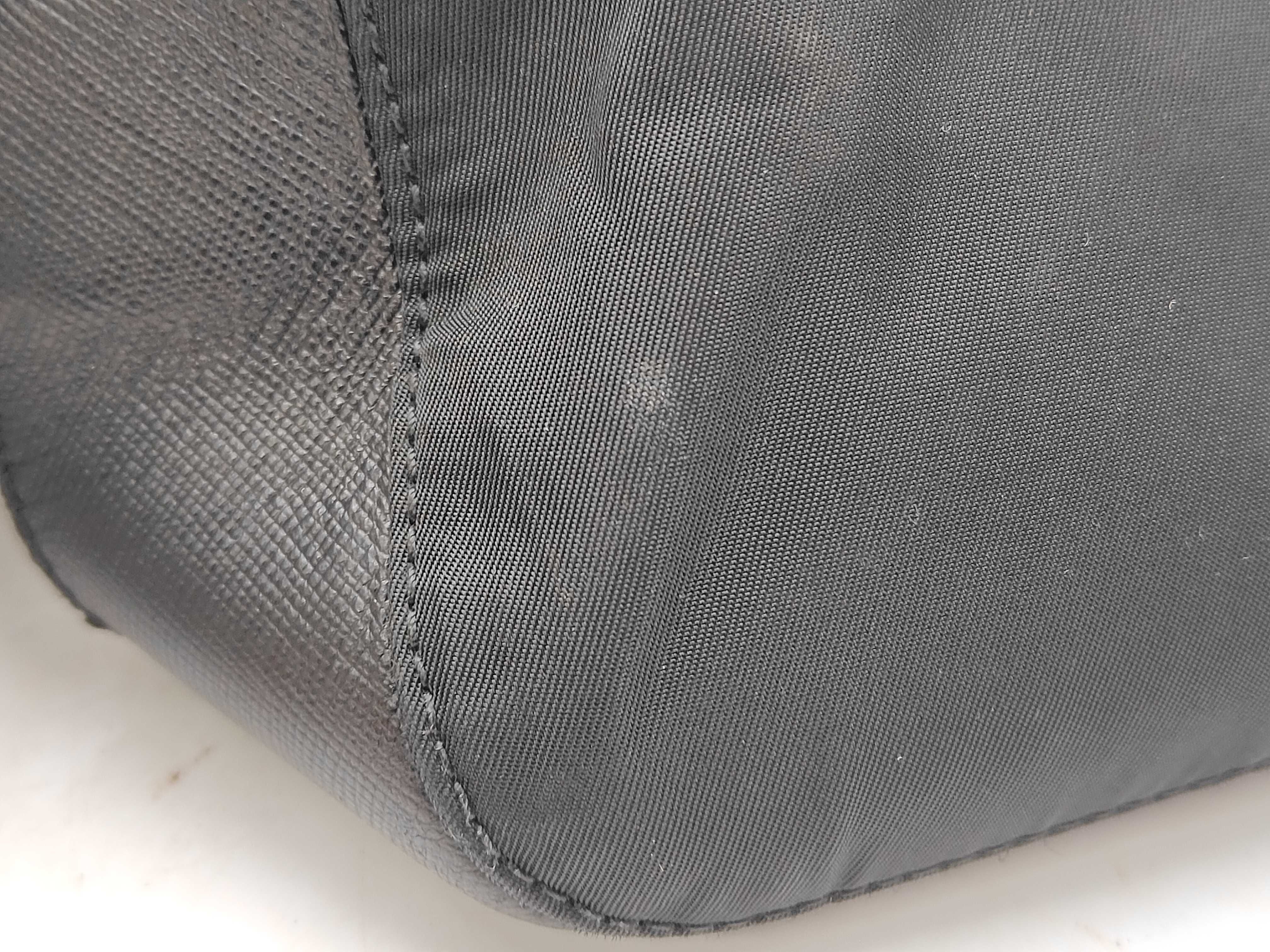 Nylon Prada Backpack with Triangle Plate, Nylon Leather, Black Backpack — view 11