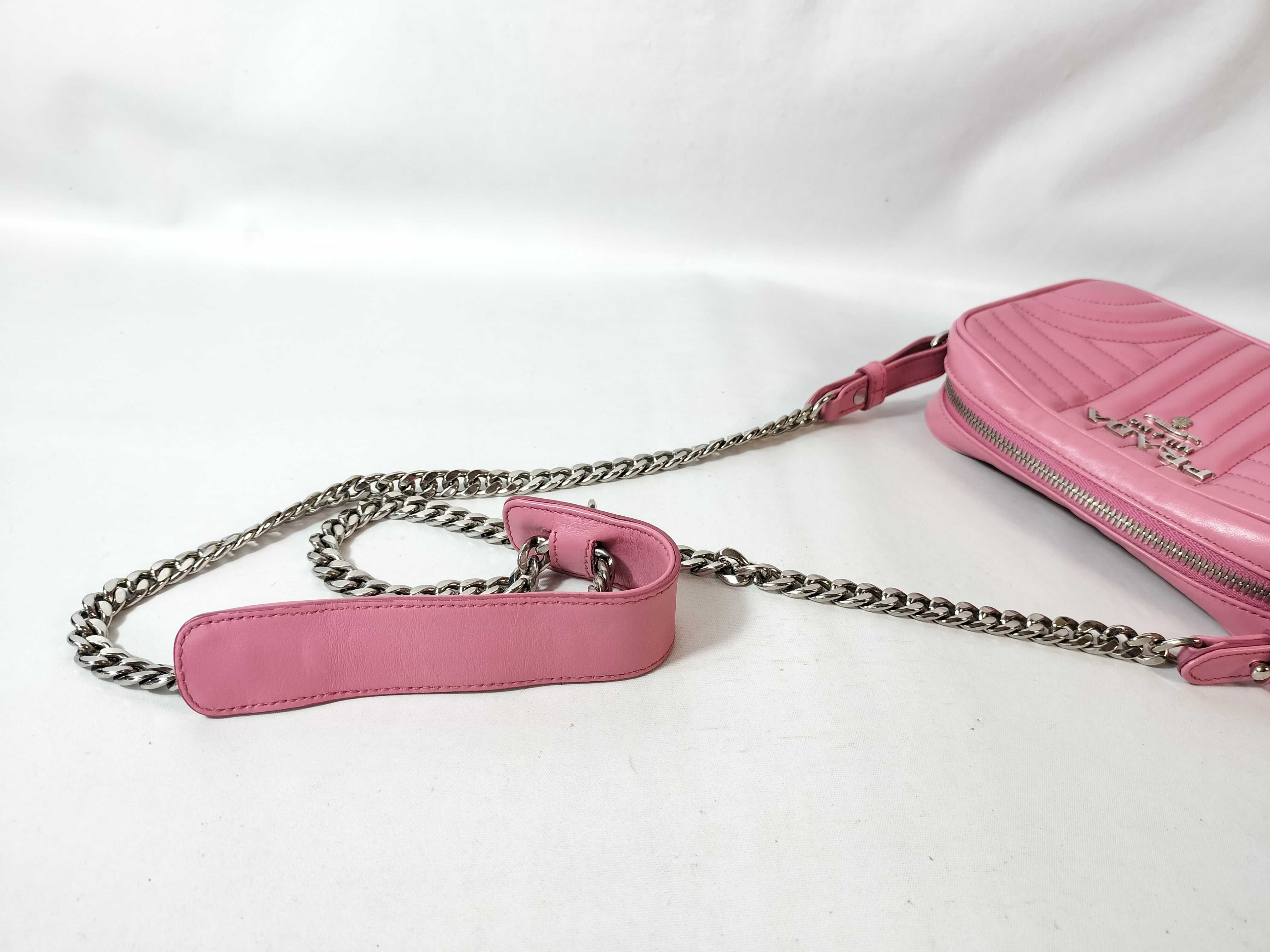 Leather Chain Shoulder Bag Pink 1BH084 Shoulder Bag — view 3
