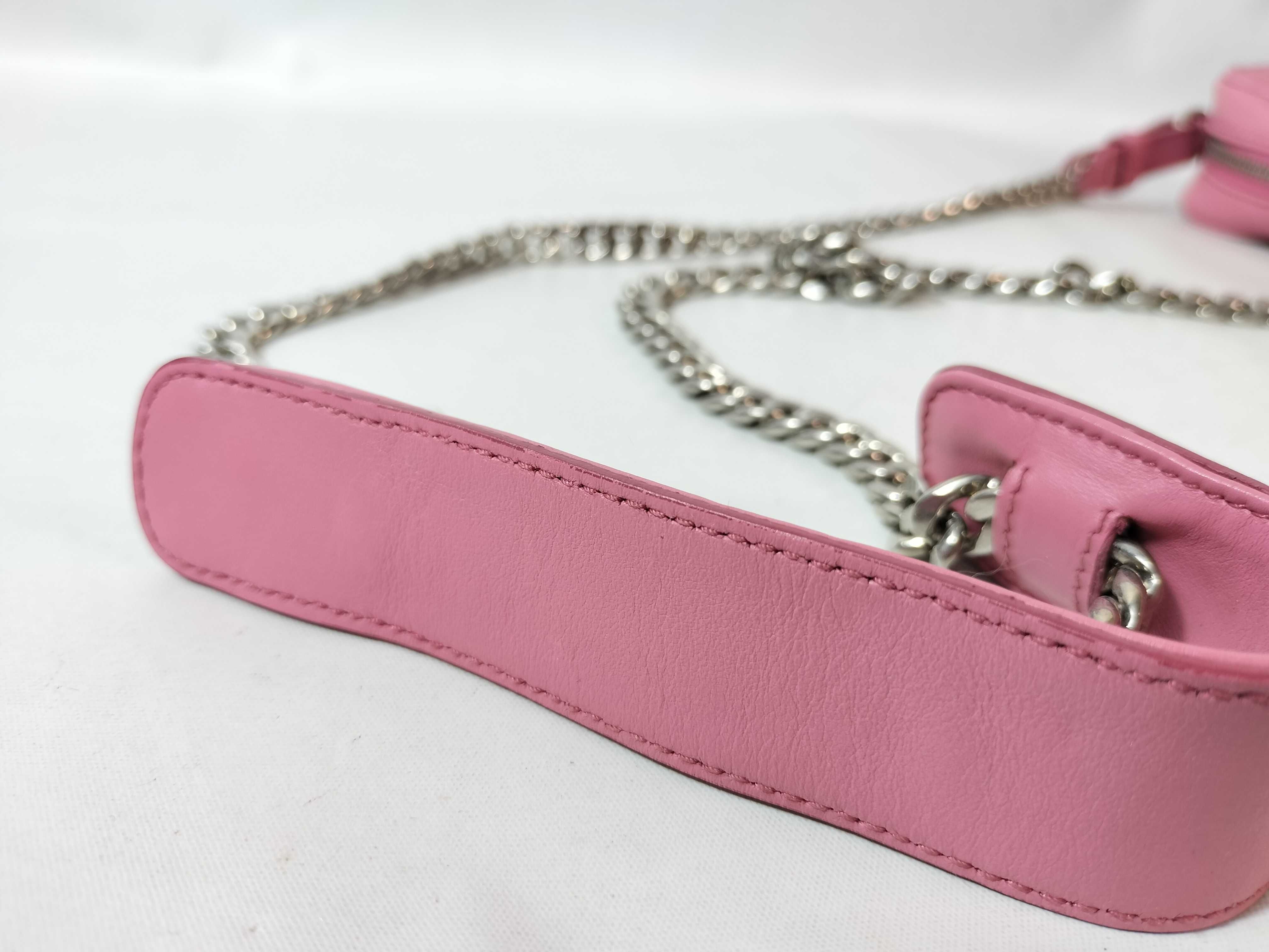 Leather Chain Shoulder Bag Pink 1BH084 Shoulder Bag — view 4