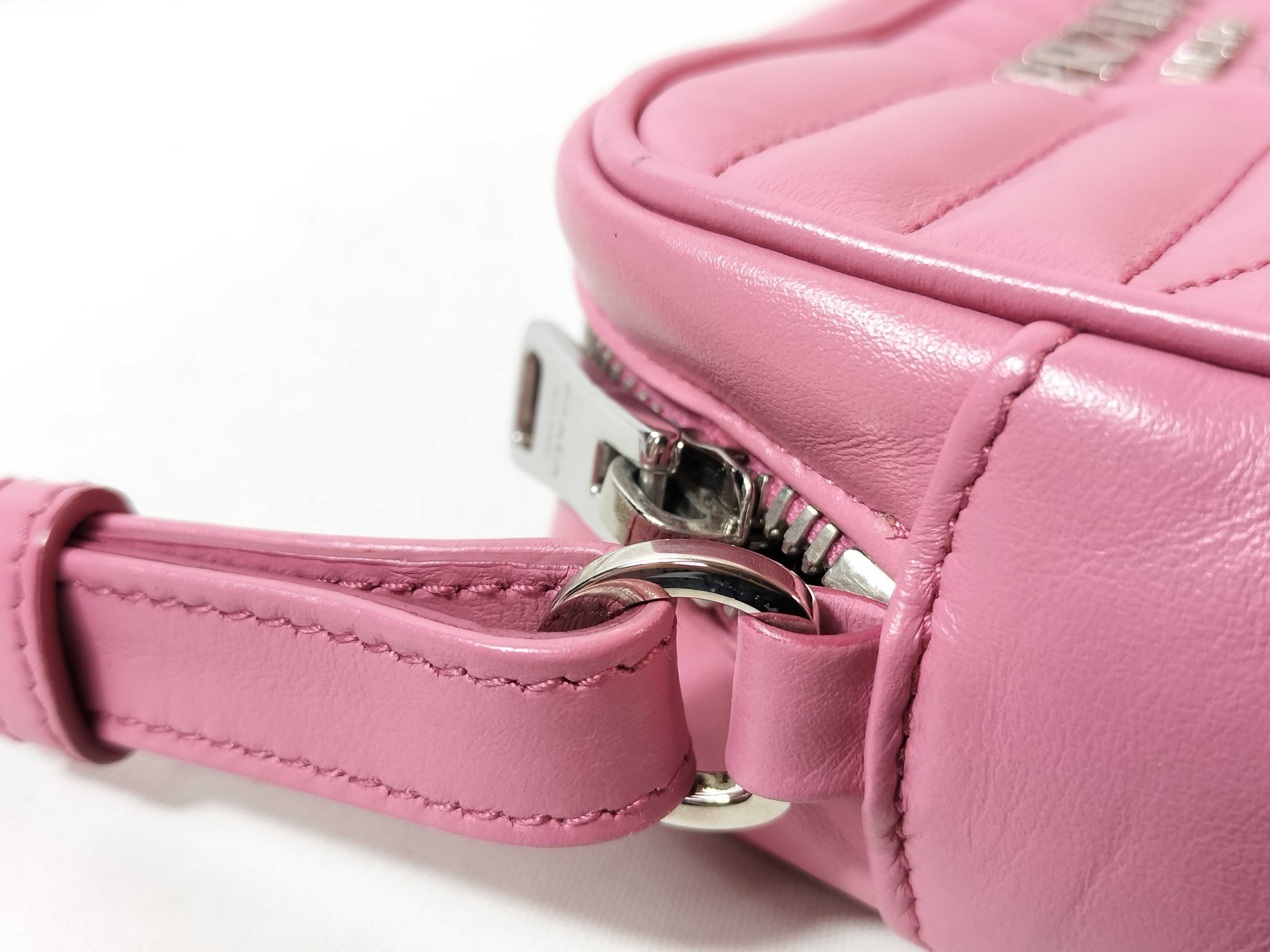 Leather Chain Shoulder Bag Pink 1BH084 Shoulder Bag — view 6