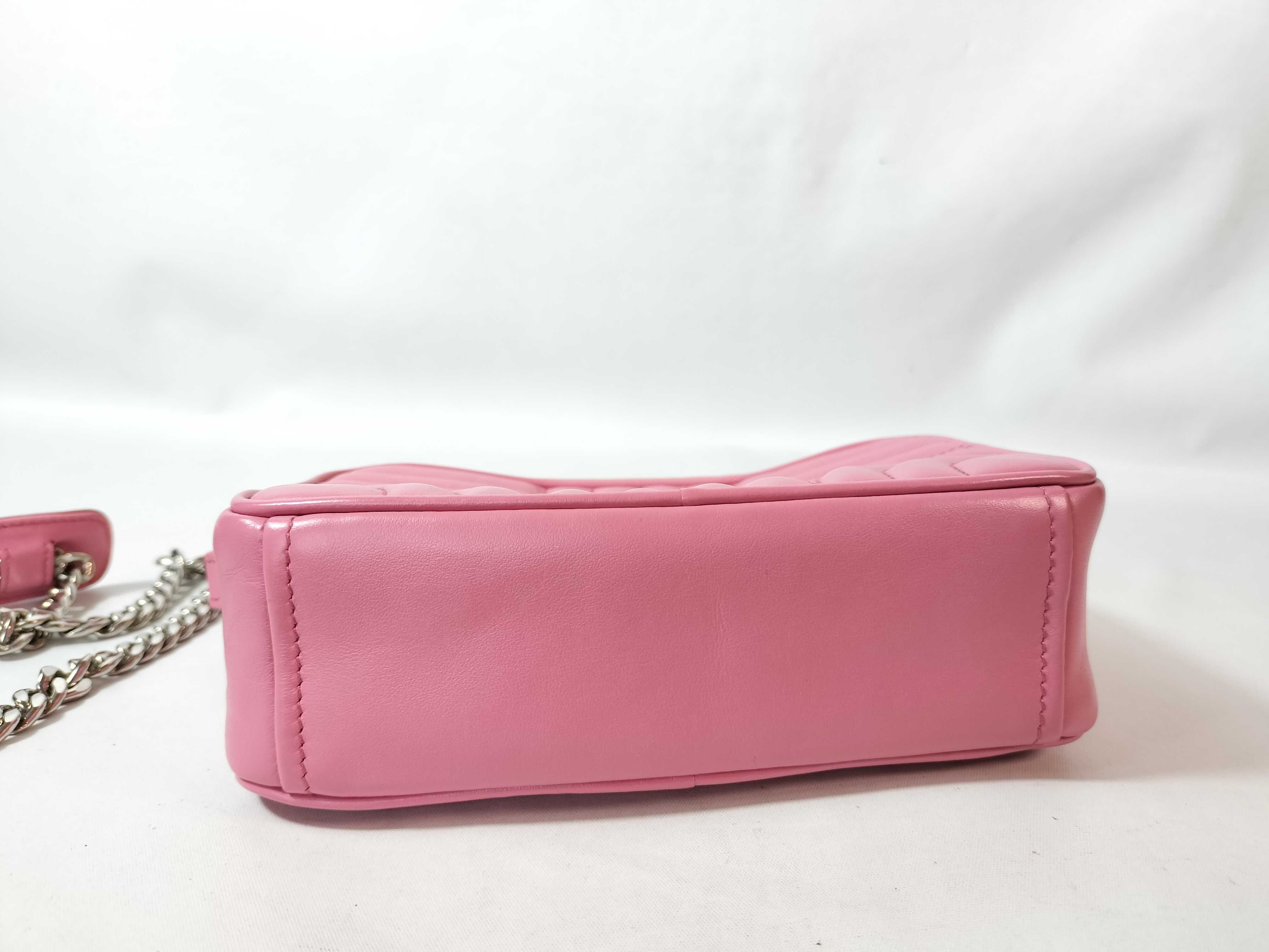 Leather Chain Shoulder Bag Pink 1BH084 Shoulder Bag — view 7