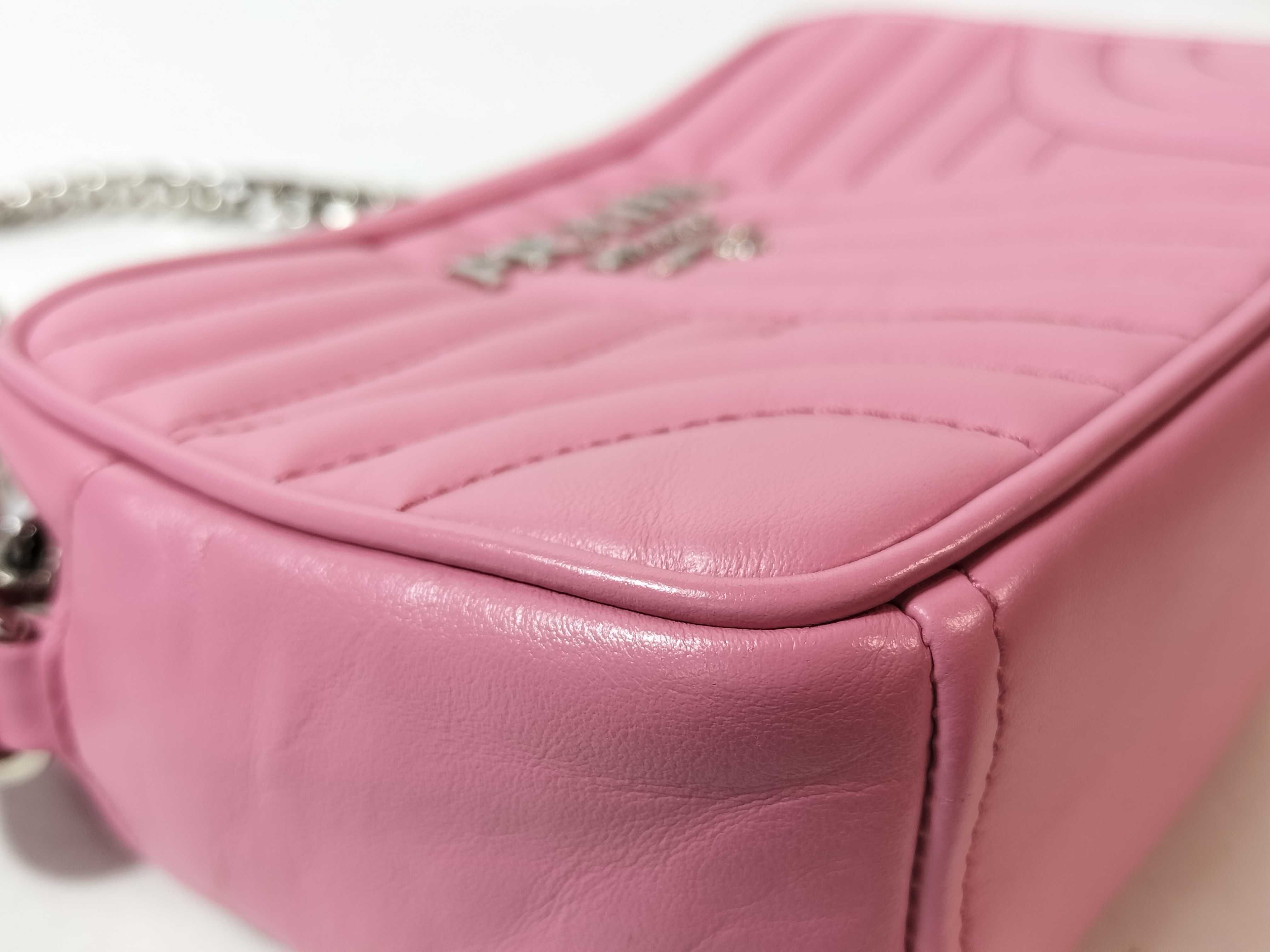 Leather Chain Shoulder Bag Pink 1BH084 Shoulder Bag — view 8