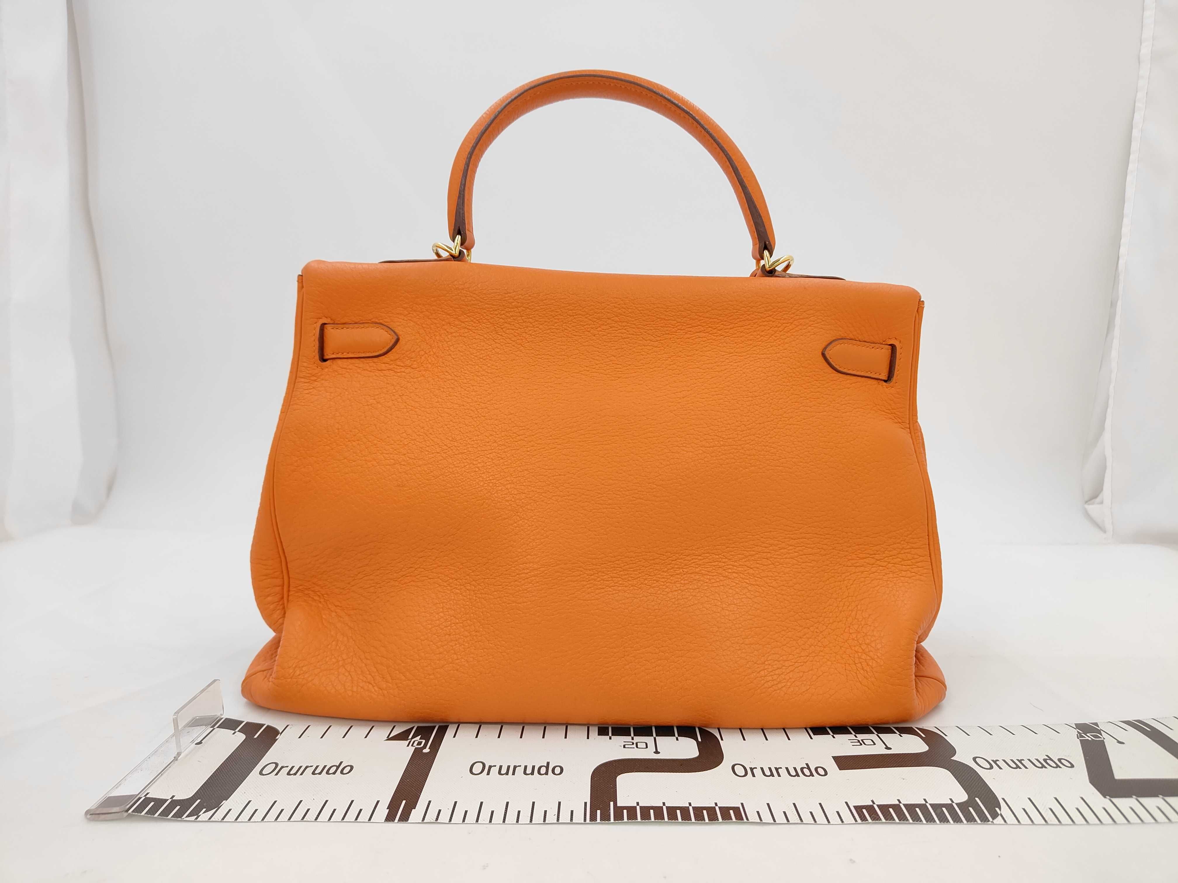 Kelly 35 Togo Orange Handbag — view 2