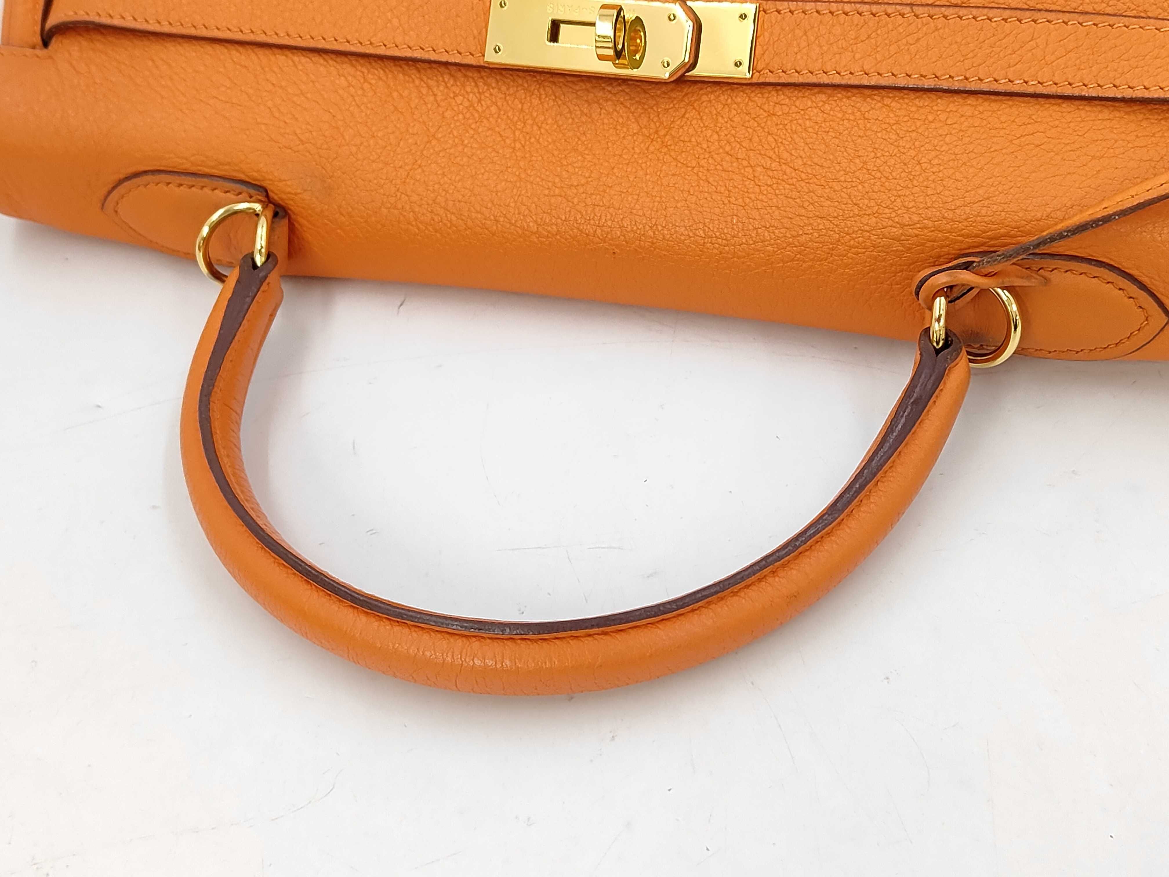 Kelly 35 Togo Orange Handbag — view 3