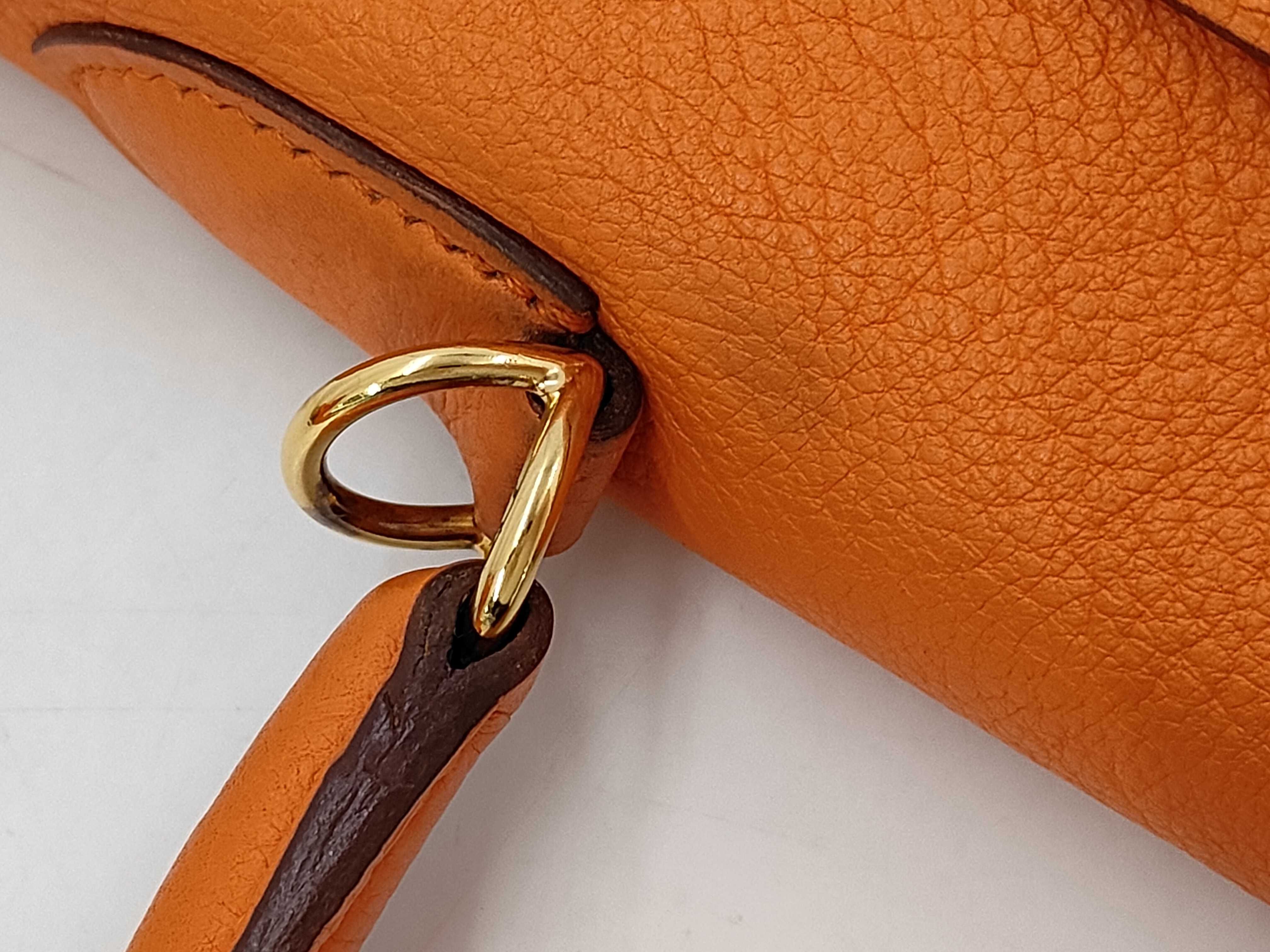 Kelly 35 Togo Orange Handbag — view 5