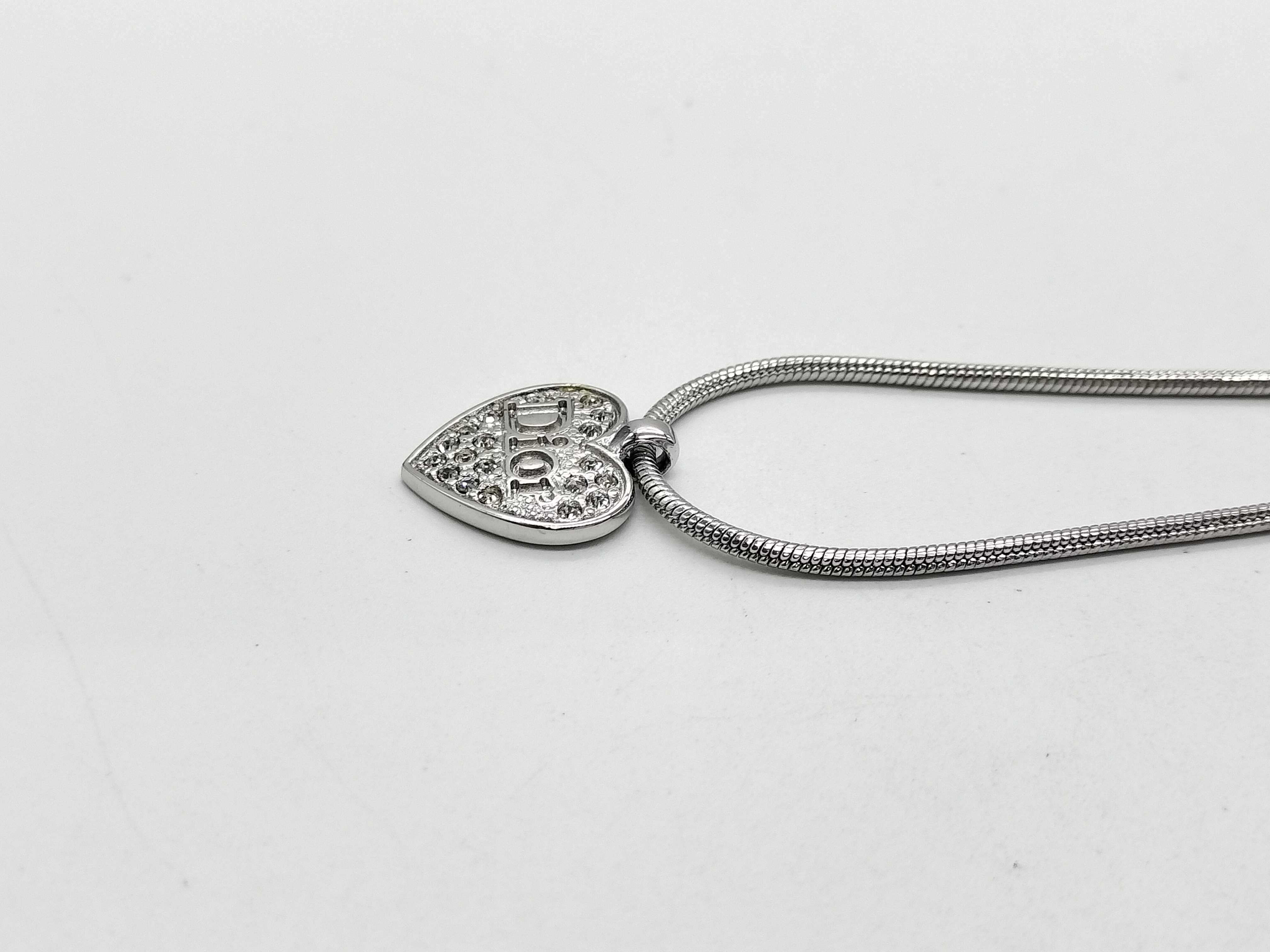 silver heart necklace — view 3