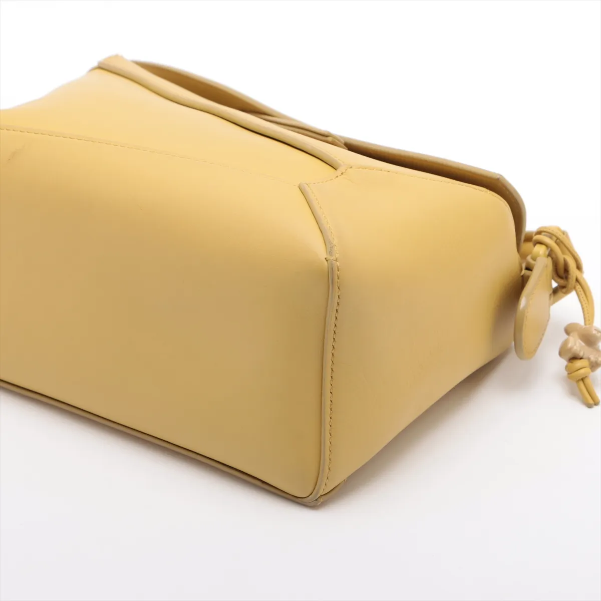 Puzzle Edge Small Leather 2-Way Handbag, Yellow — view 3