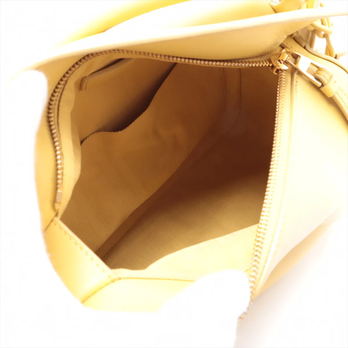 Puzzle Edge Small Leather 2-Way Handbag, Yellow — view 6