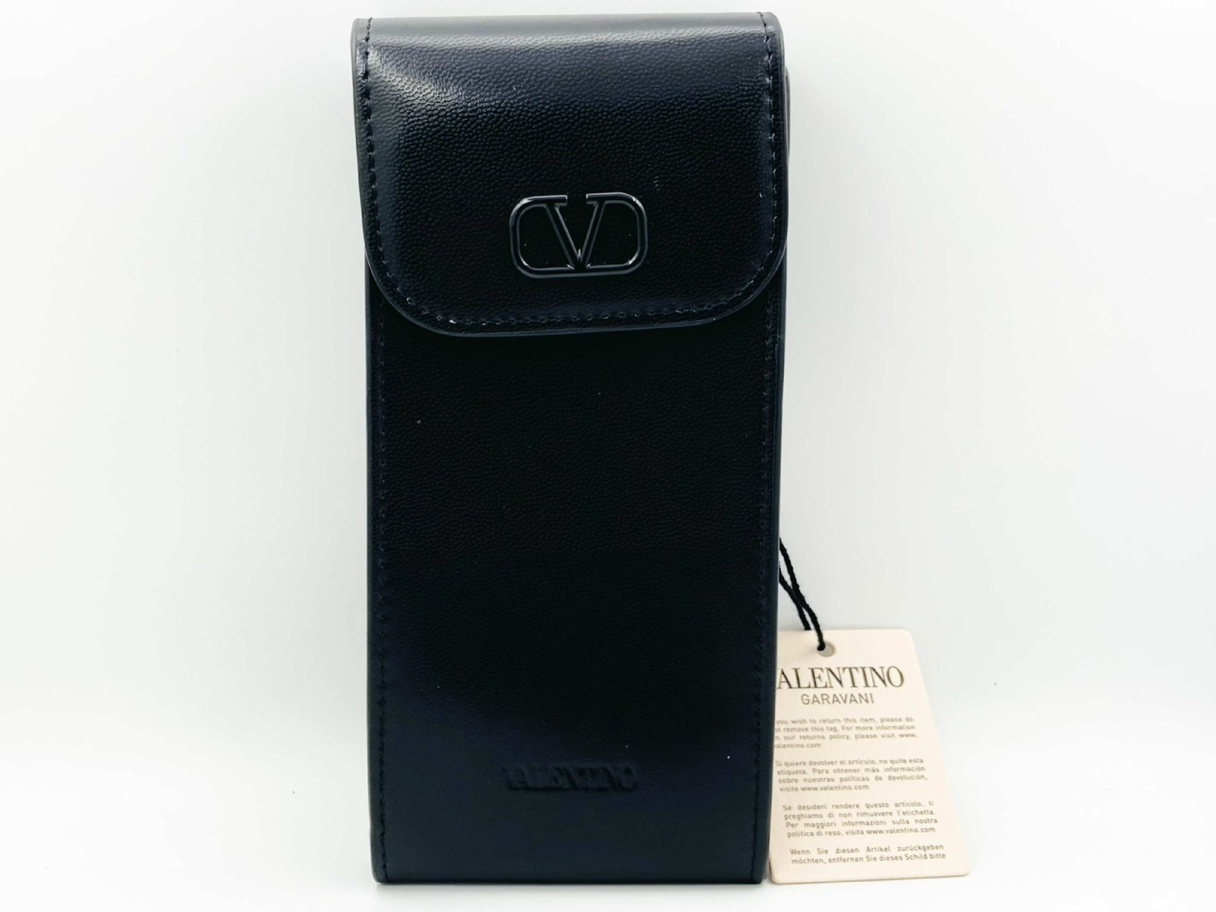 V-logo shoulder pouch/pochette, black shoulder bag — view 2