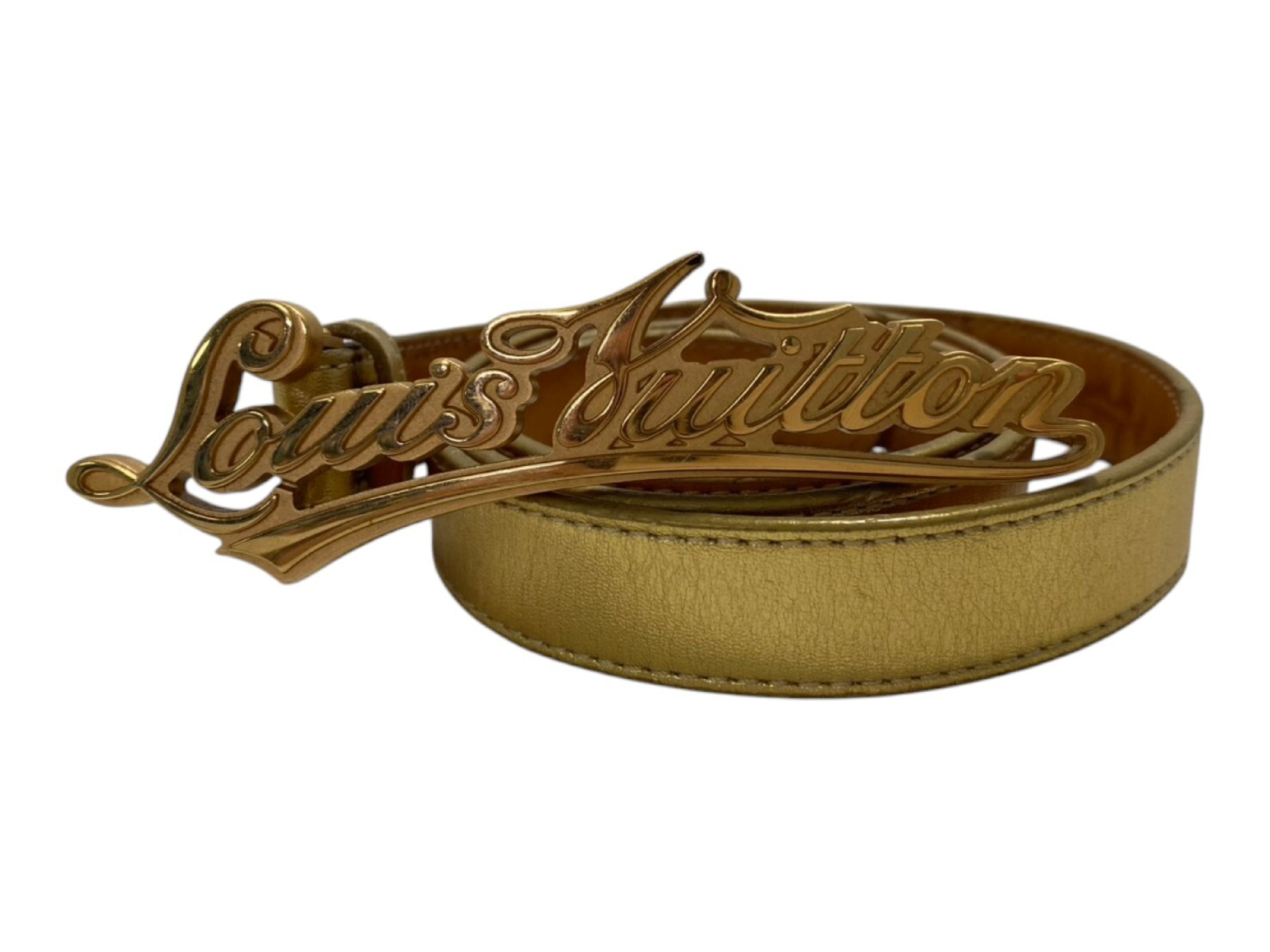 Lv logo gold belt