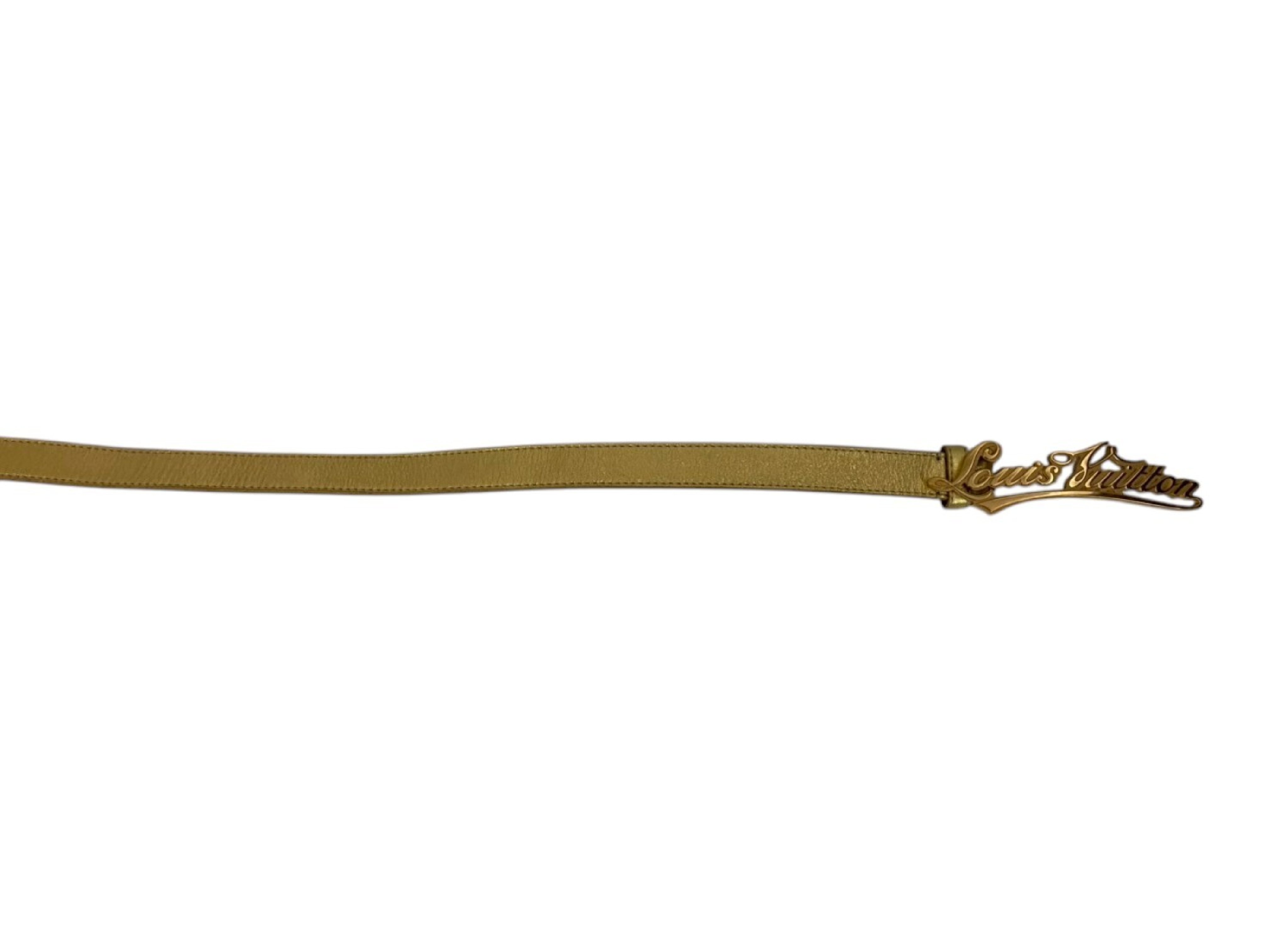 Lv logo gold belt — view 2
