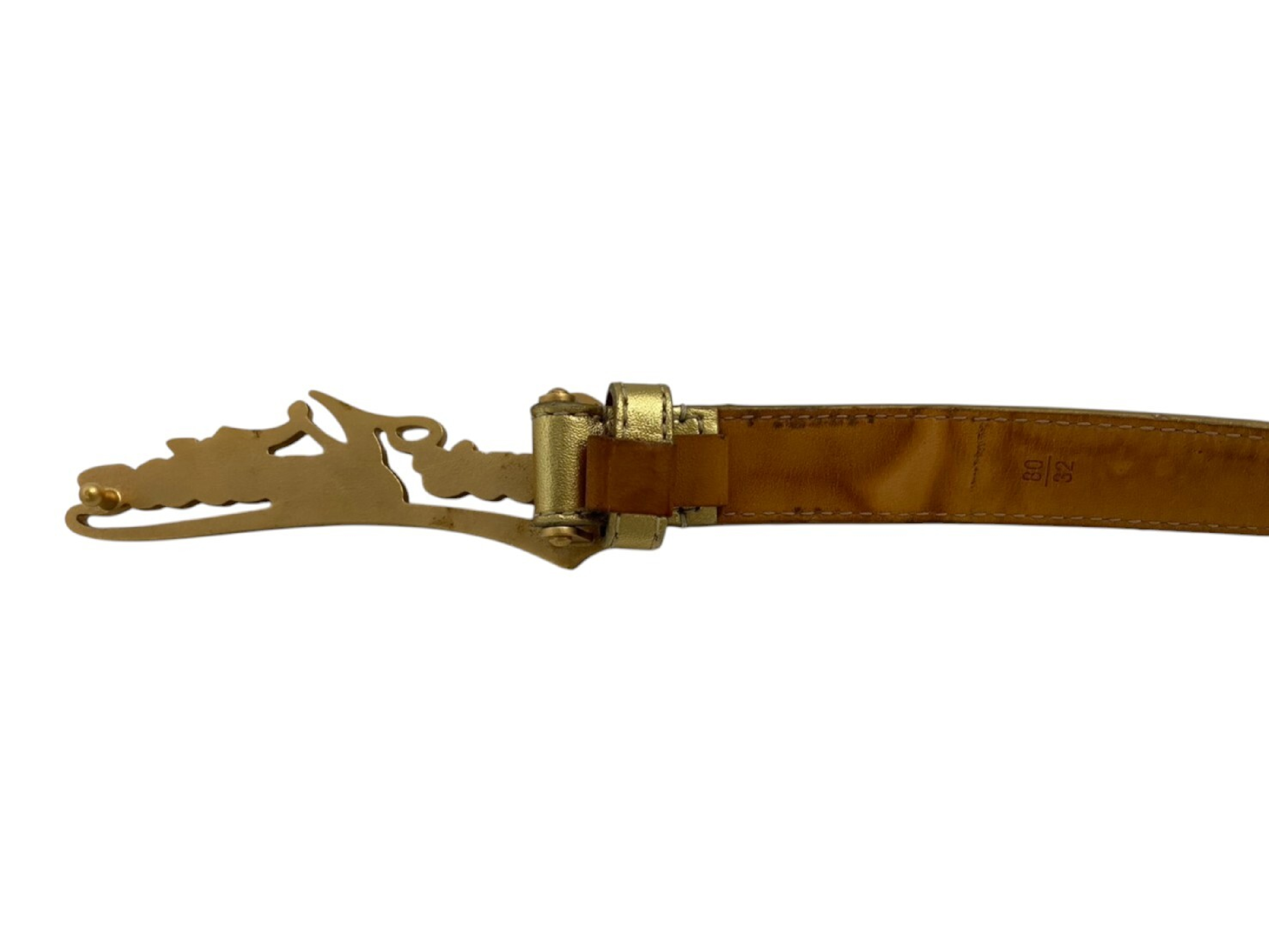Lv logo gold belt — view 5