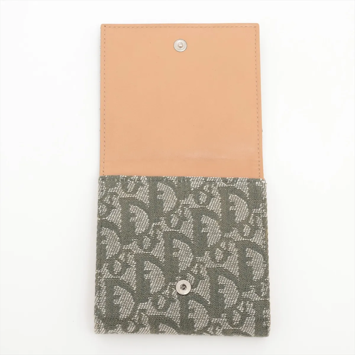 Trotter Canvas x Leather Compact Wallet Green — view 3