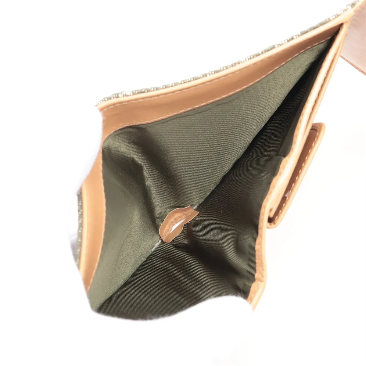 Trotter Canvas x Leather Compact Wallet Green — view 5
