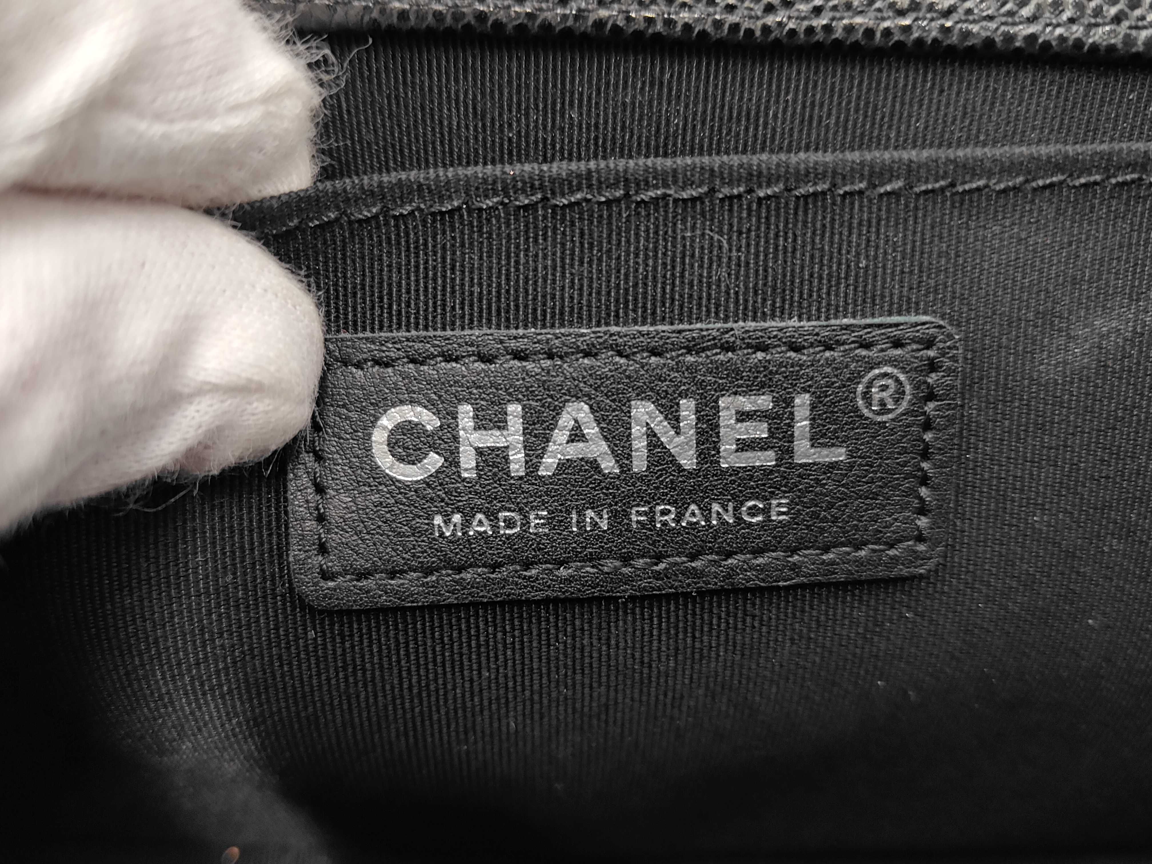 Boy Chanel Caviar Skin Black Chain Shoulder Bag — view 10