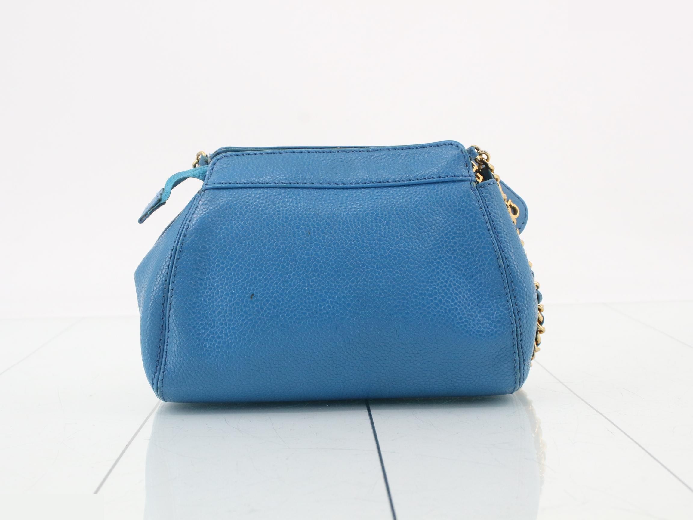 Caviar leather Coco Mark chain shoulder bag, item number 5, blue — view 2