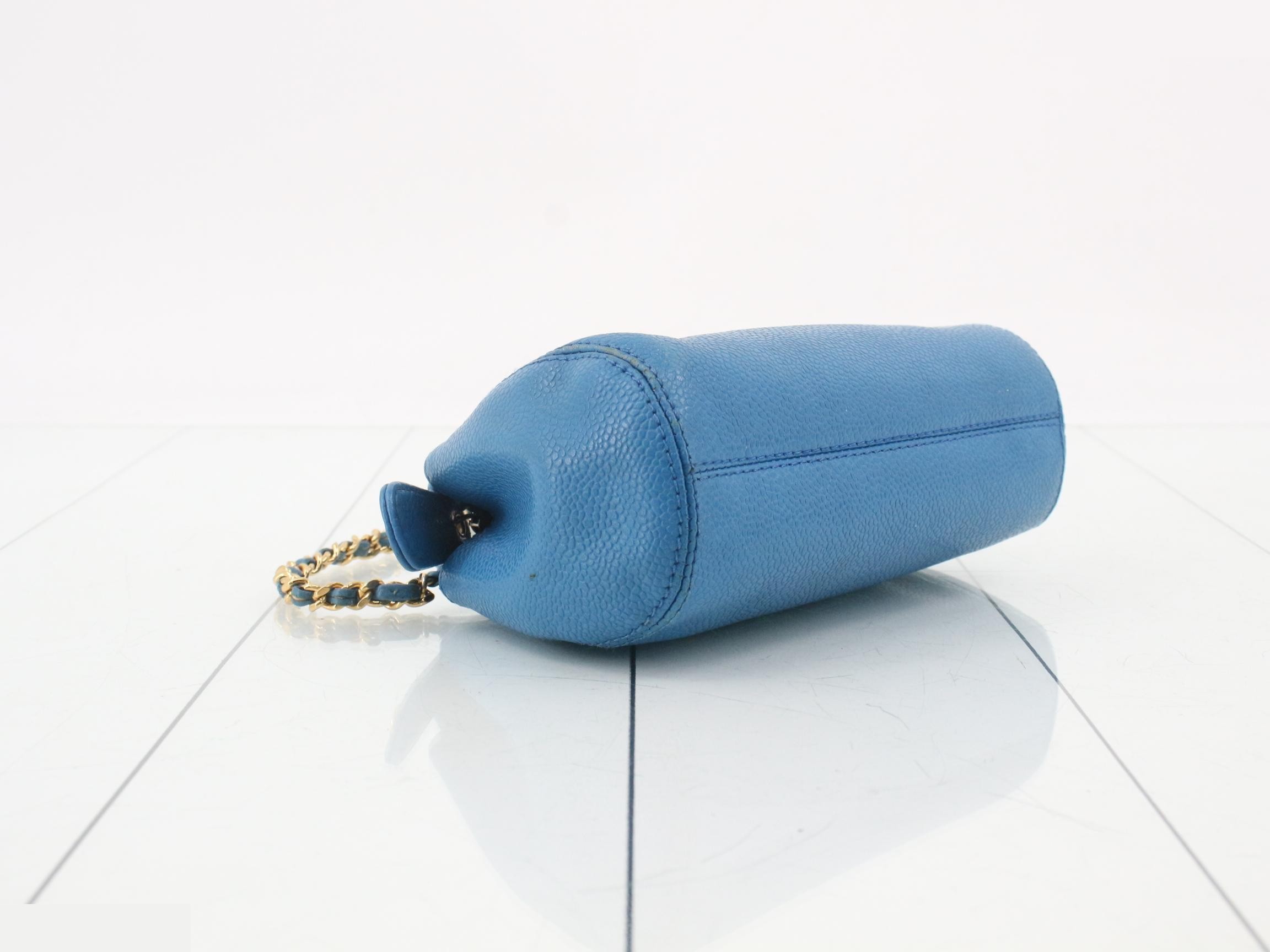 Caviar leather Coco Mark chain shoulder bag, item number 5, blue — view 5