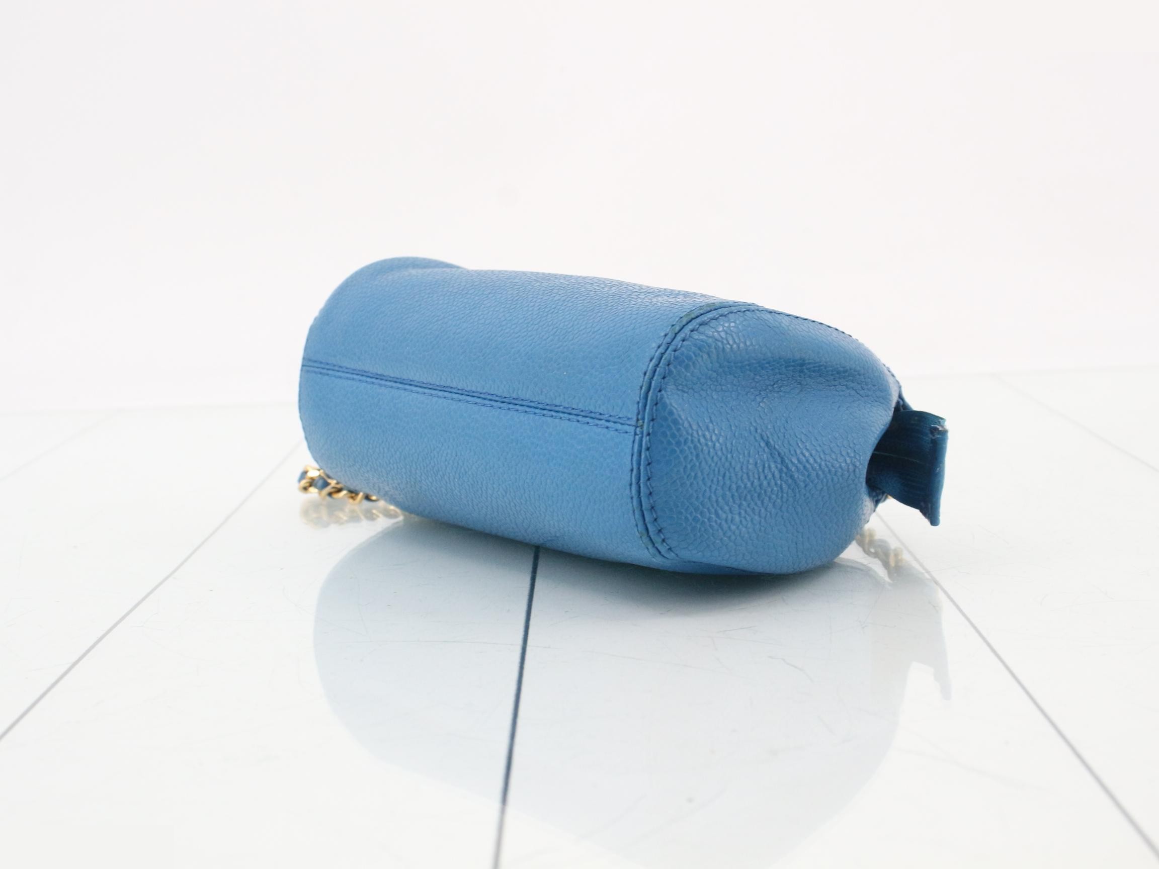 Caviar leather Coco Mark chain shoulder bag, item number 5, blue — view 6