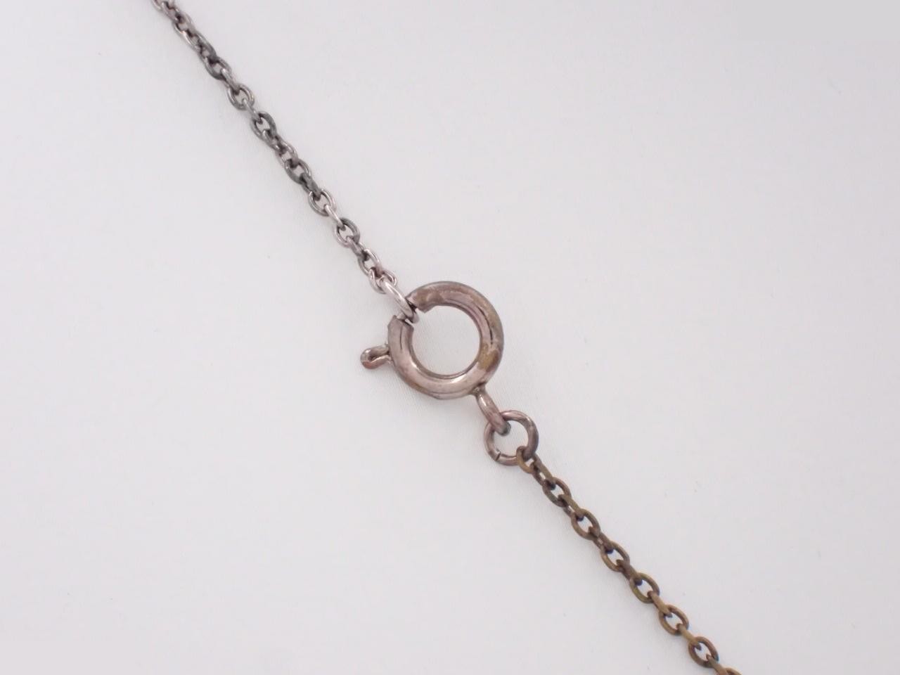 Anagram Stone Necklace, Silver Color — view 2