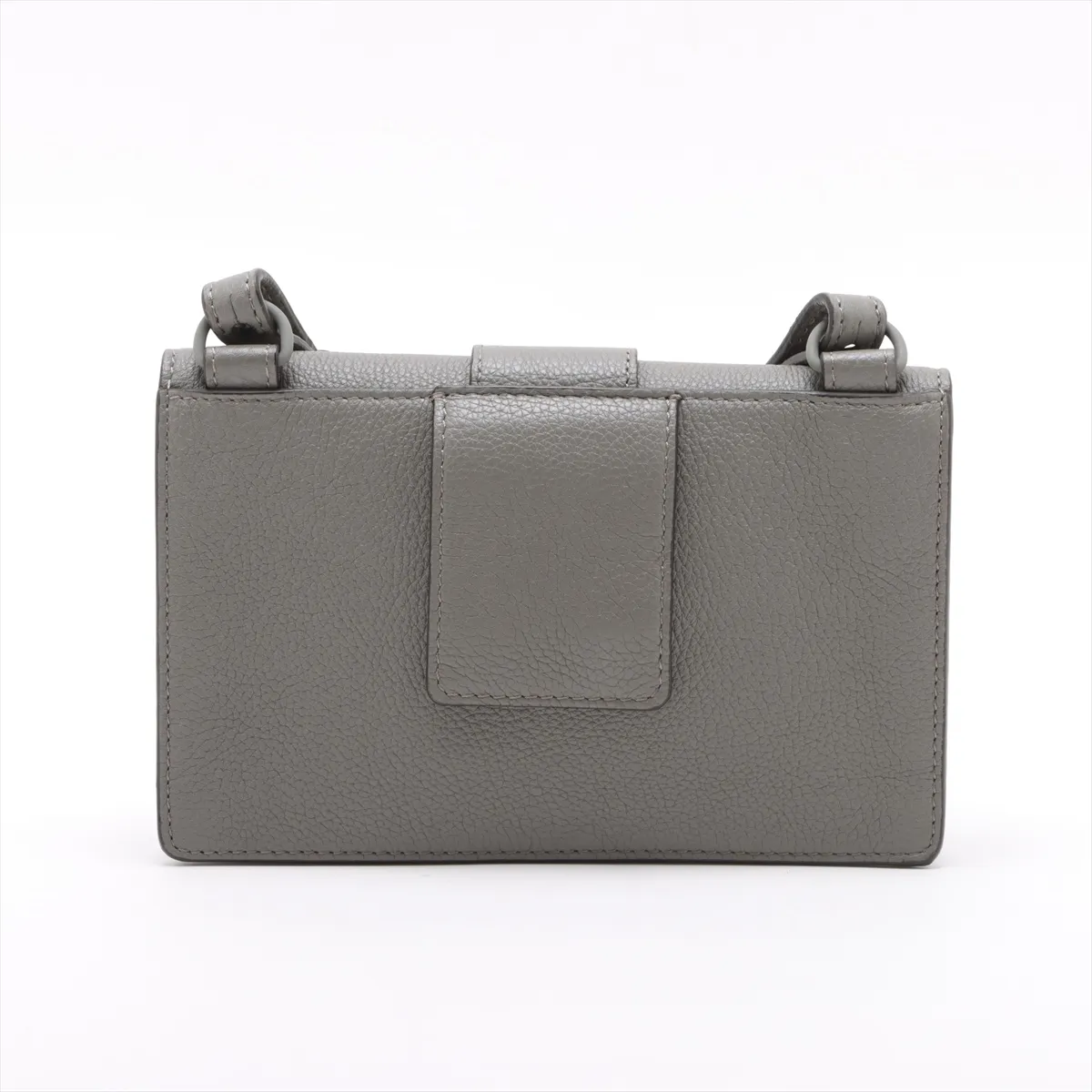 Mamma Bucket Leather Shoulder Bag Gray 7M0295 — view 2