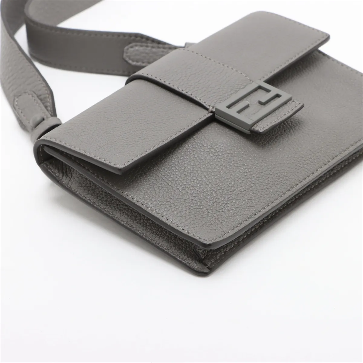 Mamma Bucket Leather Shoulder Bag Gray 7M0295 — view 4
