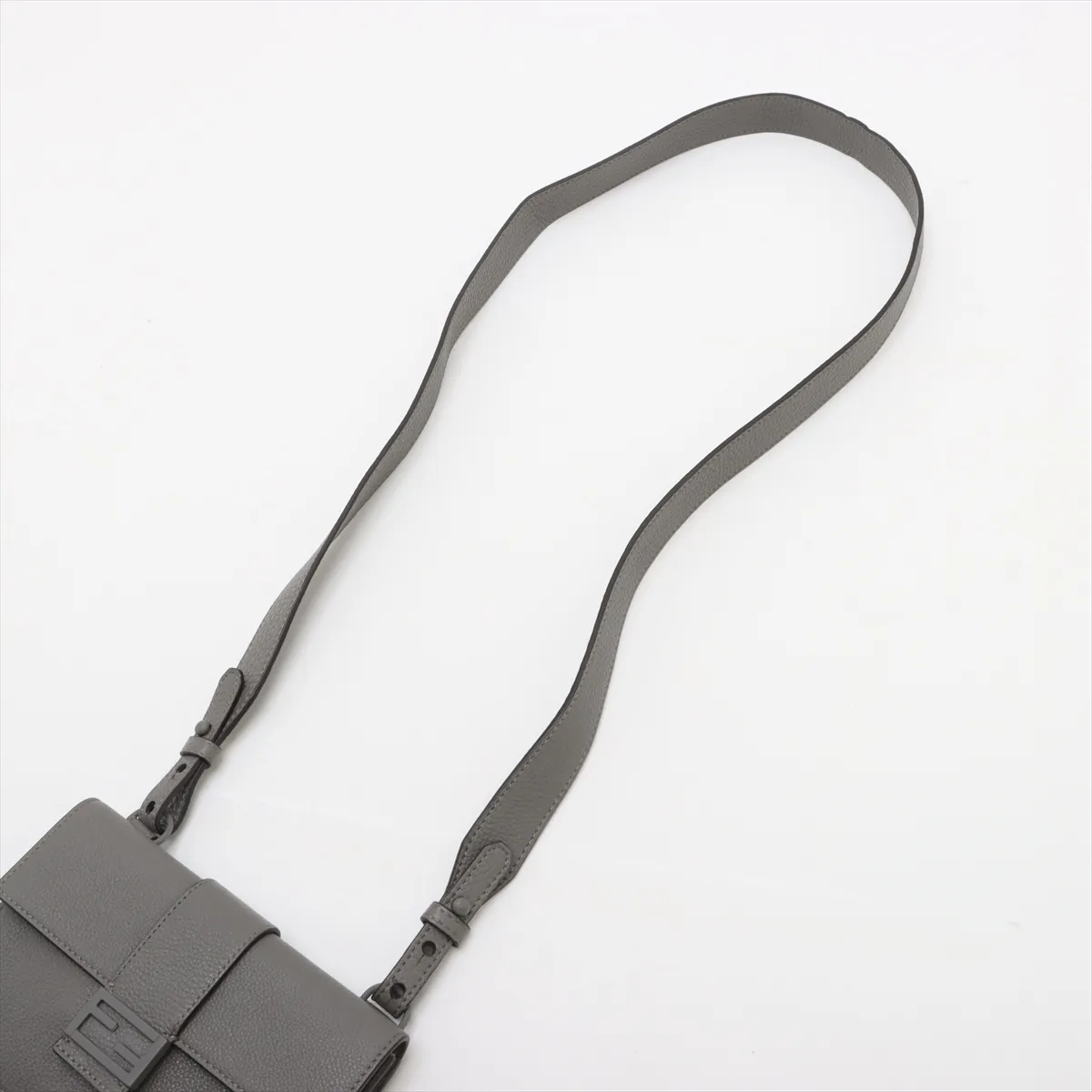 Mamma Bucket Leather Shoulder Bag Gray 7M0295 — view 5