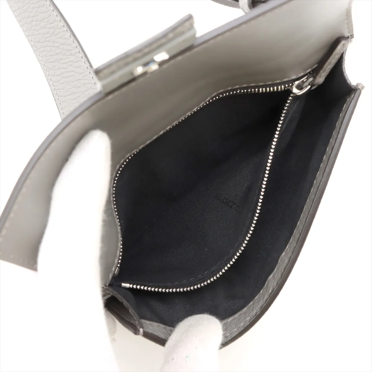 Mamma Bucket Leather Shoulder Bag Gray 7M0295 — view 7