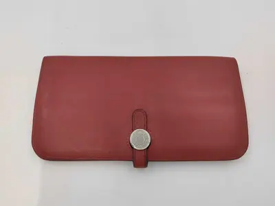 Dogon Long Wallet, X stamp, Bordeaux, Silver hardware
