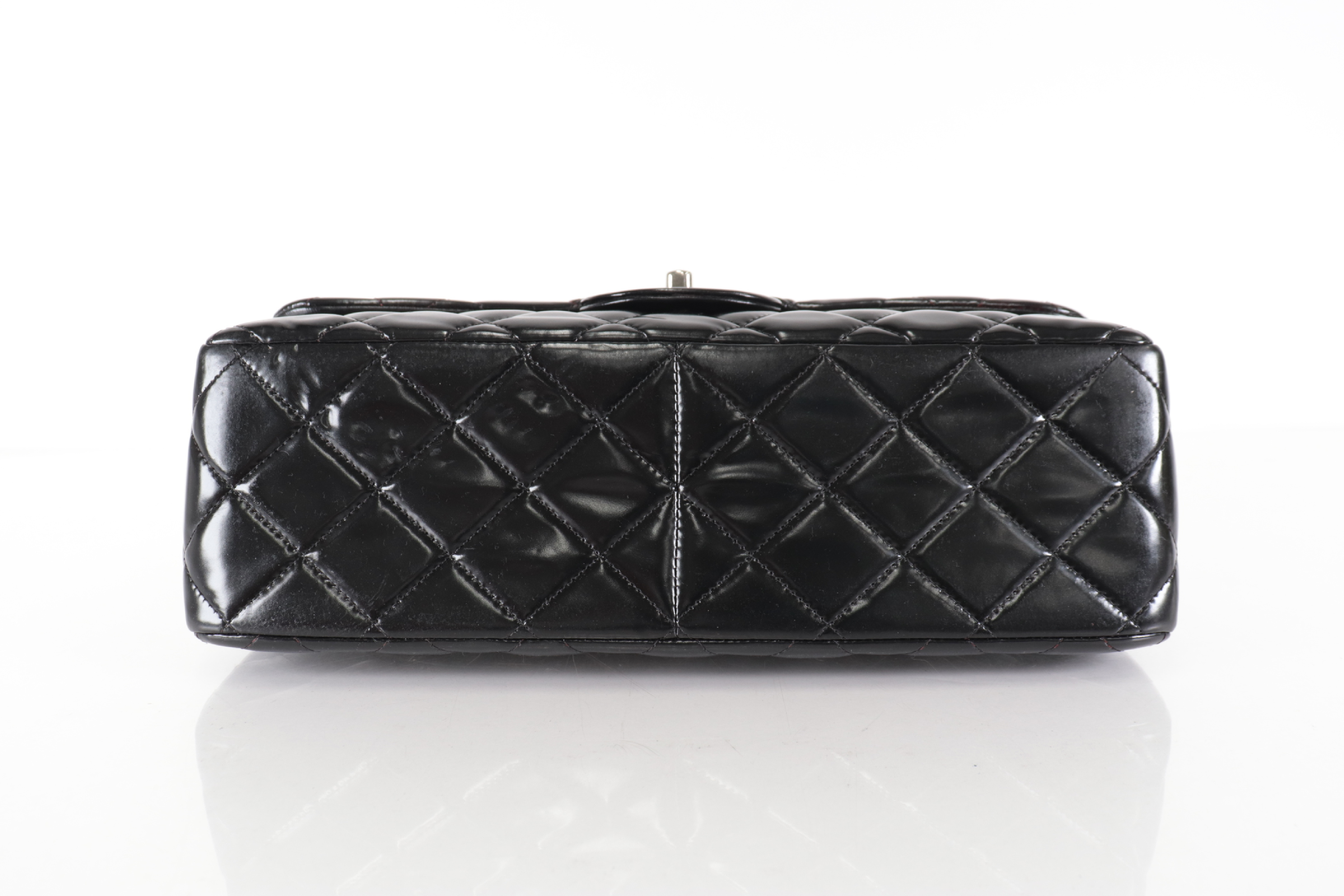 W-Flap 30 Enamel Silver Hardware Shoulder Bag — view 7