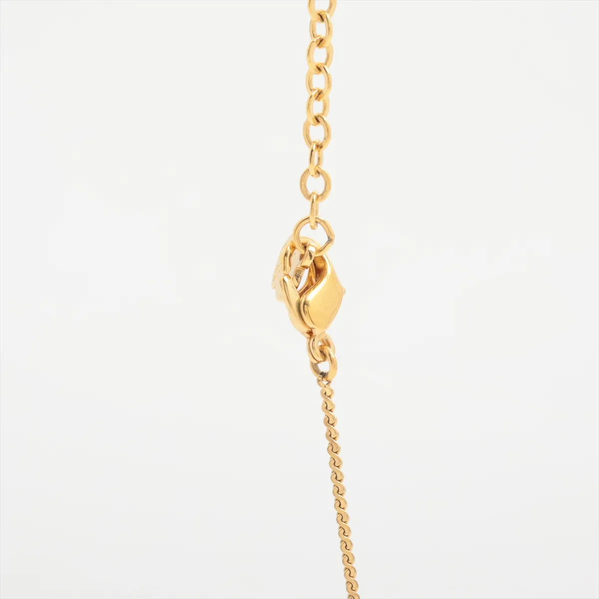 necklace, gold plated, rhinestones, and faux pearls. Shows signs of wear, — view 3