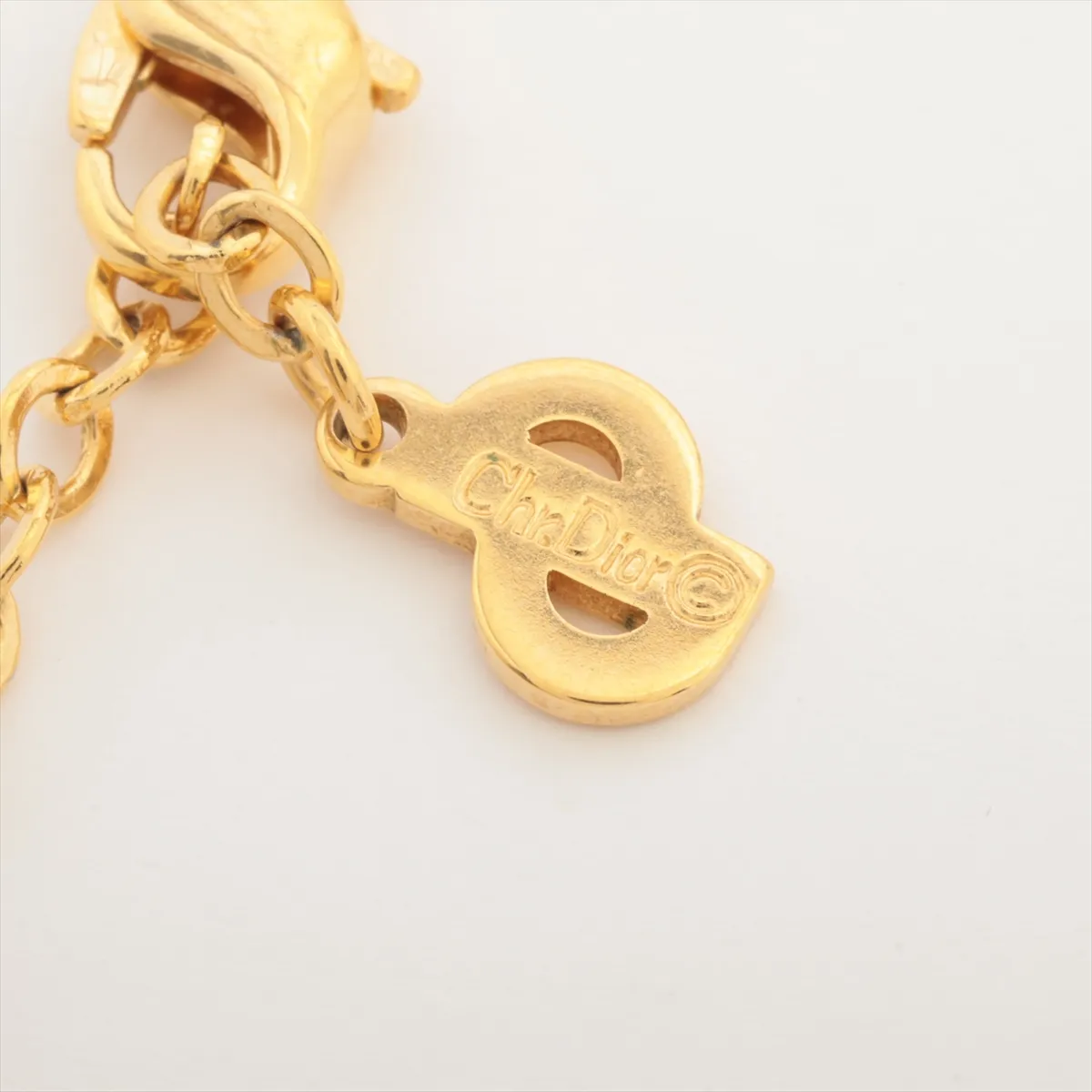 necklace, gold plated, rhinestones, and faux pearls. Shows signs of wear, — view 4