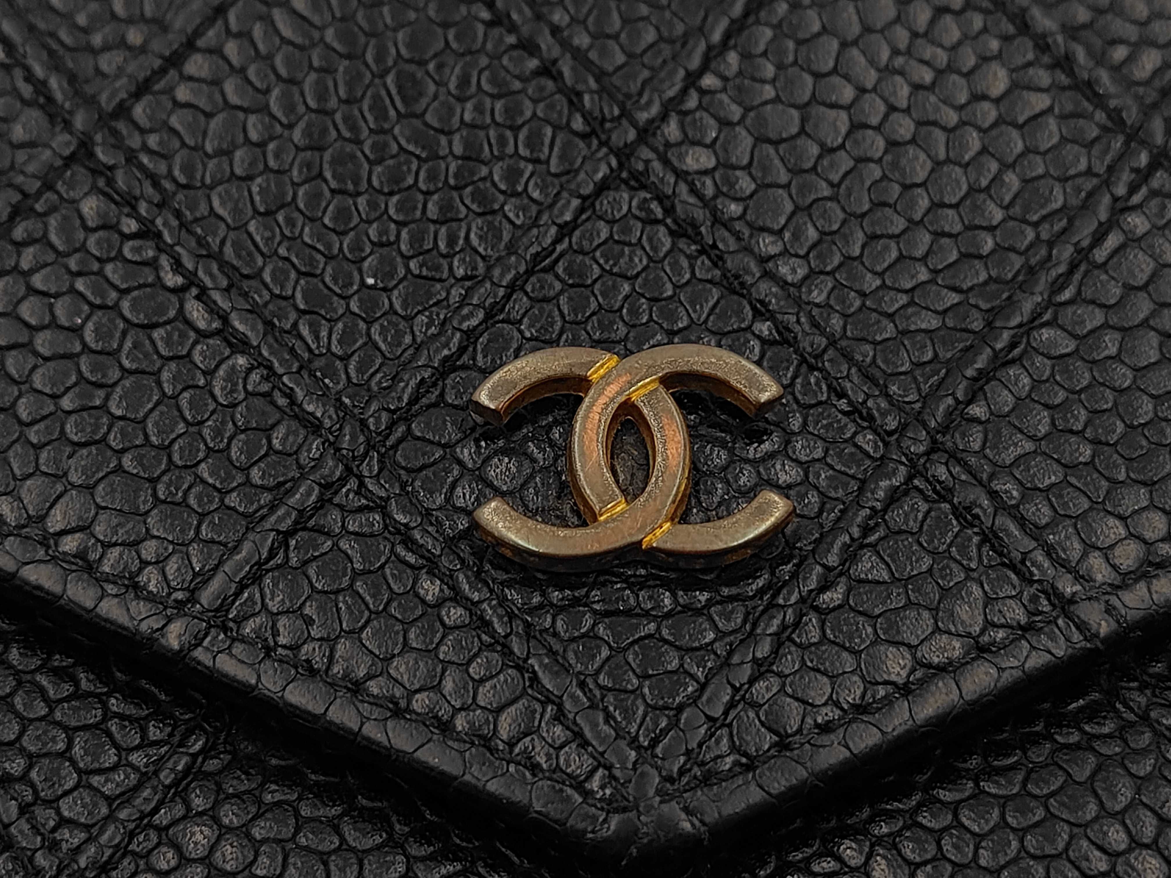 Bicolore Caviar Skin Double Snap Wallet Matelassé Coco Mark Wallet — view 13