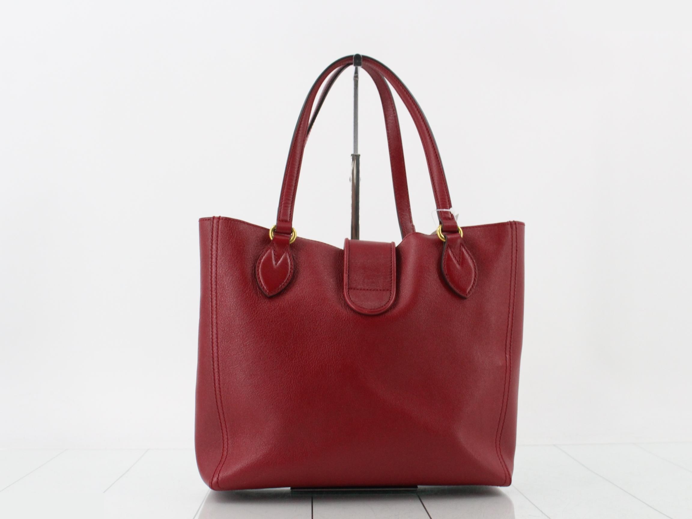 GG Marmont Leather Tote Bag, Red — view 2