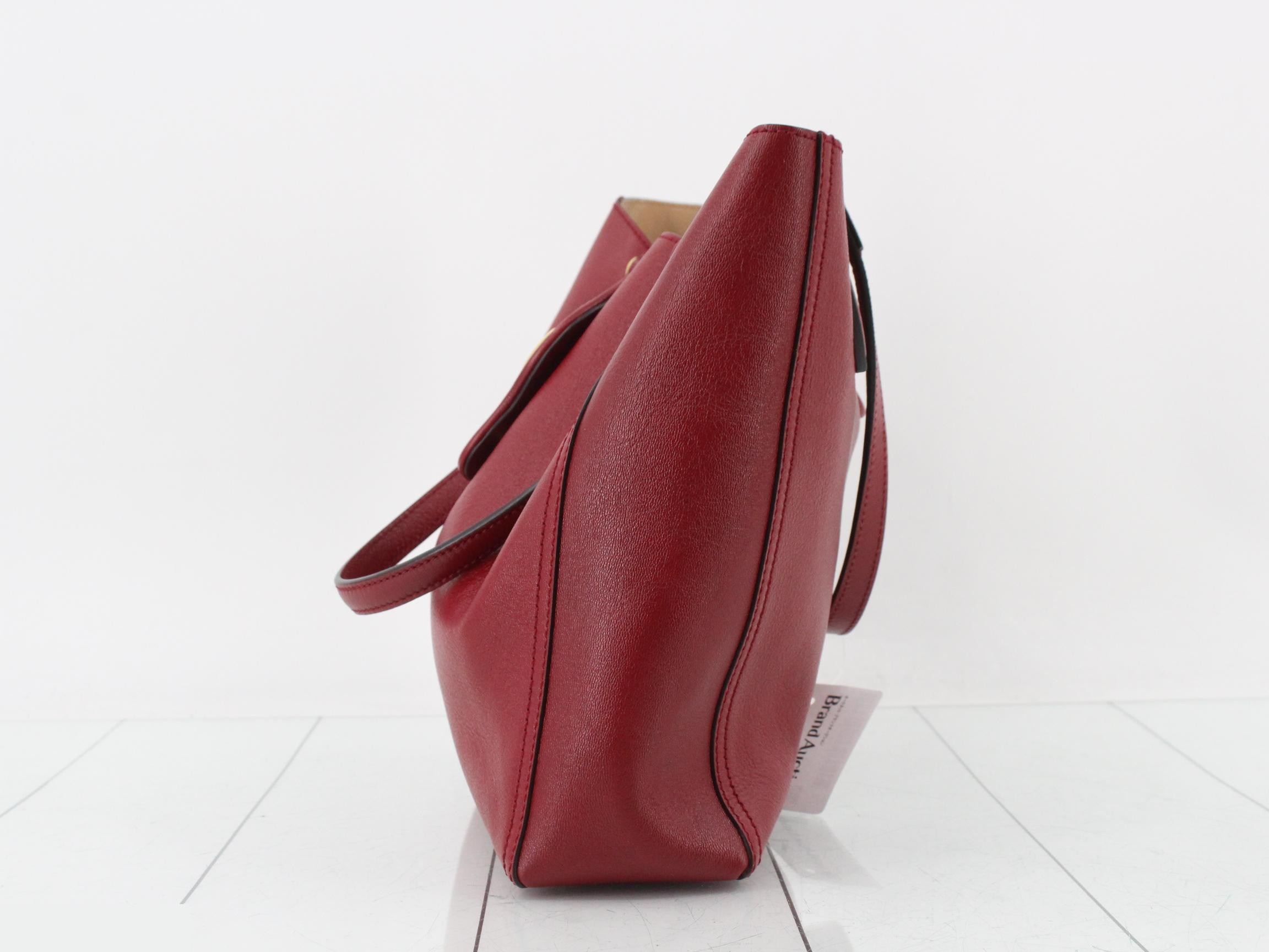 GG Marmont Leather Tote Bag, Red — view 3