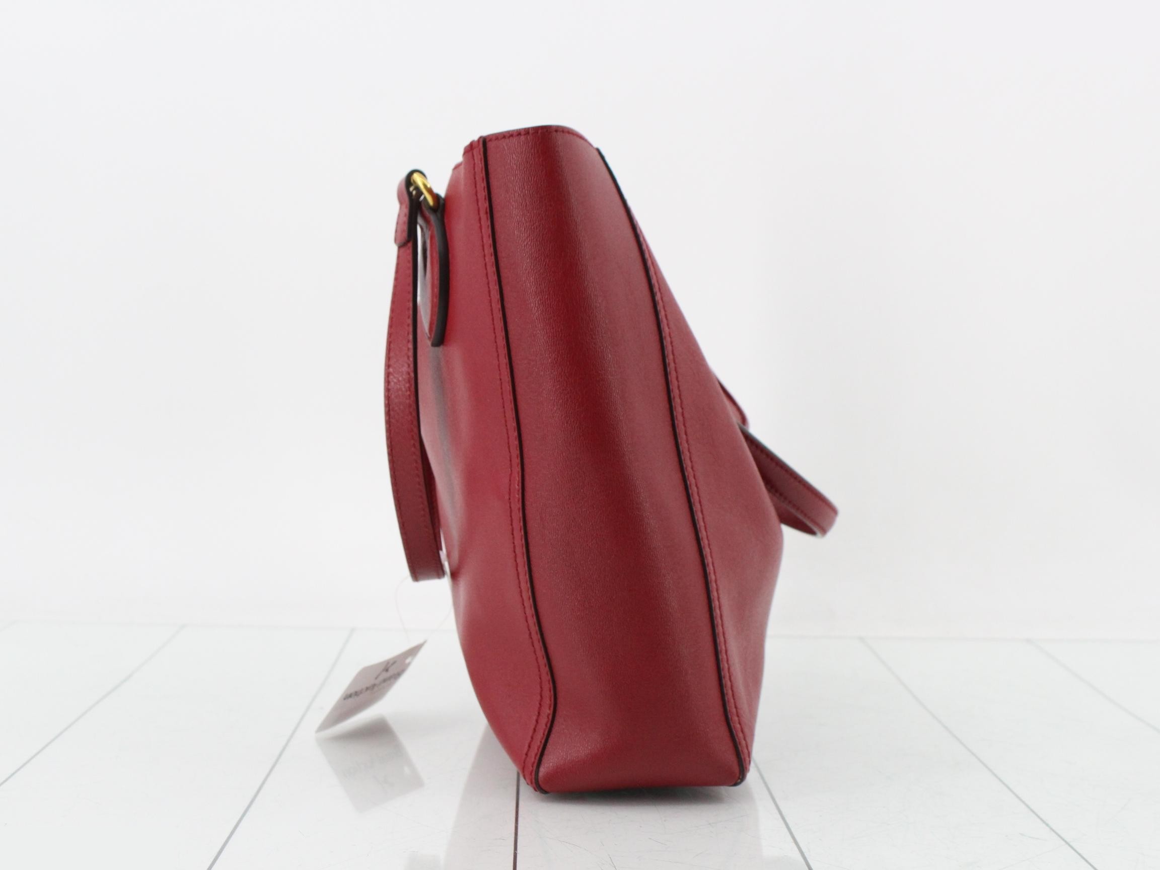 GG Marmont Leather Tote Bag, Red — view 4