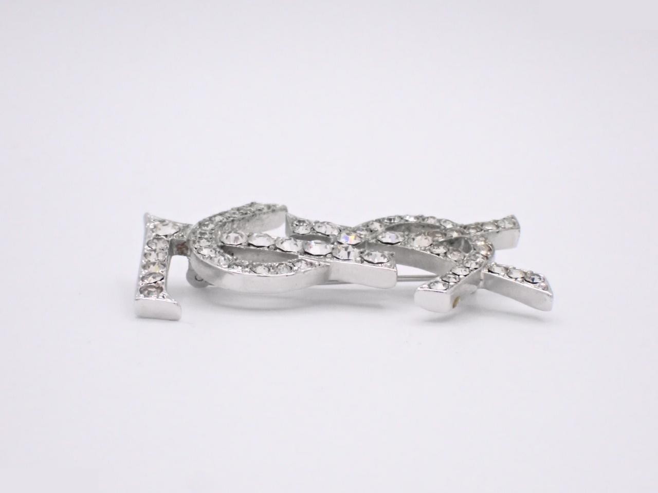 logo rhinestone brooch — view 3