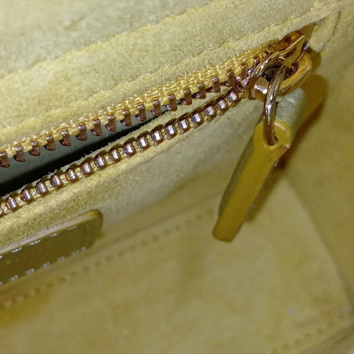 Lady Dior Mini Beaded Leather 2-Way Handbag, Yellow — view 12