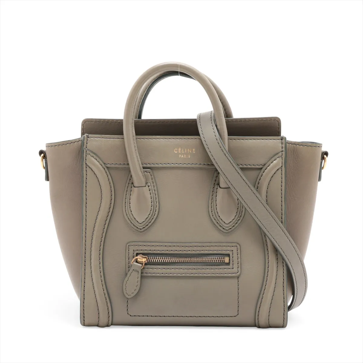 Luggage Nano Shopper Leather 2-Way Handbag, Green