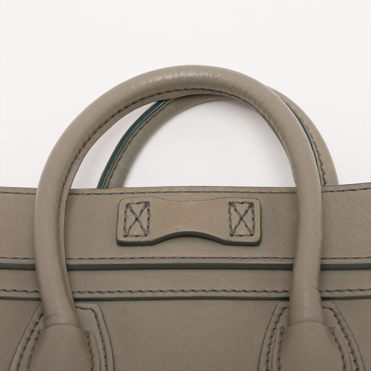 Luggage Nano Shopper Leather 2-Way Handbag, Green — view 6