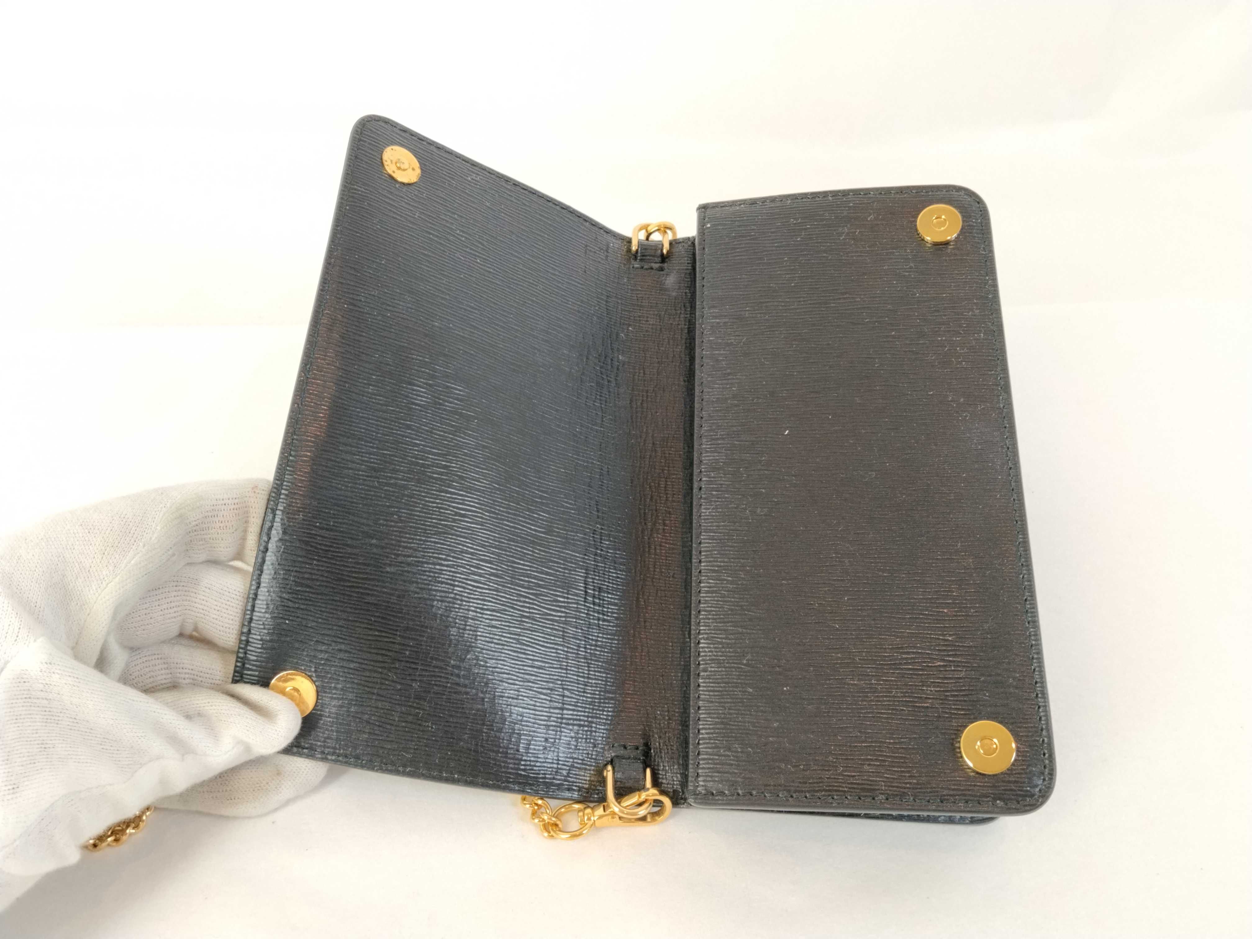 PH- Black Vitello Leather Crossbody Bag (Shoulder Bag) — view 8