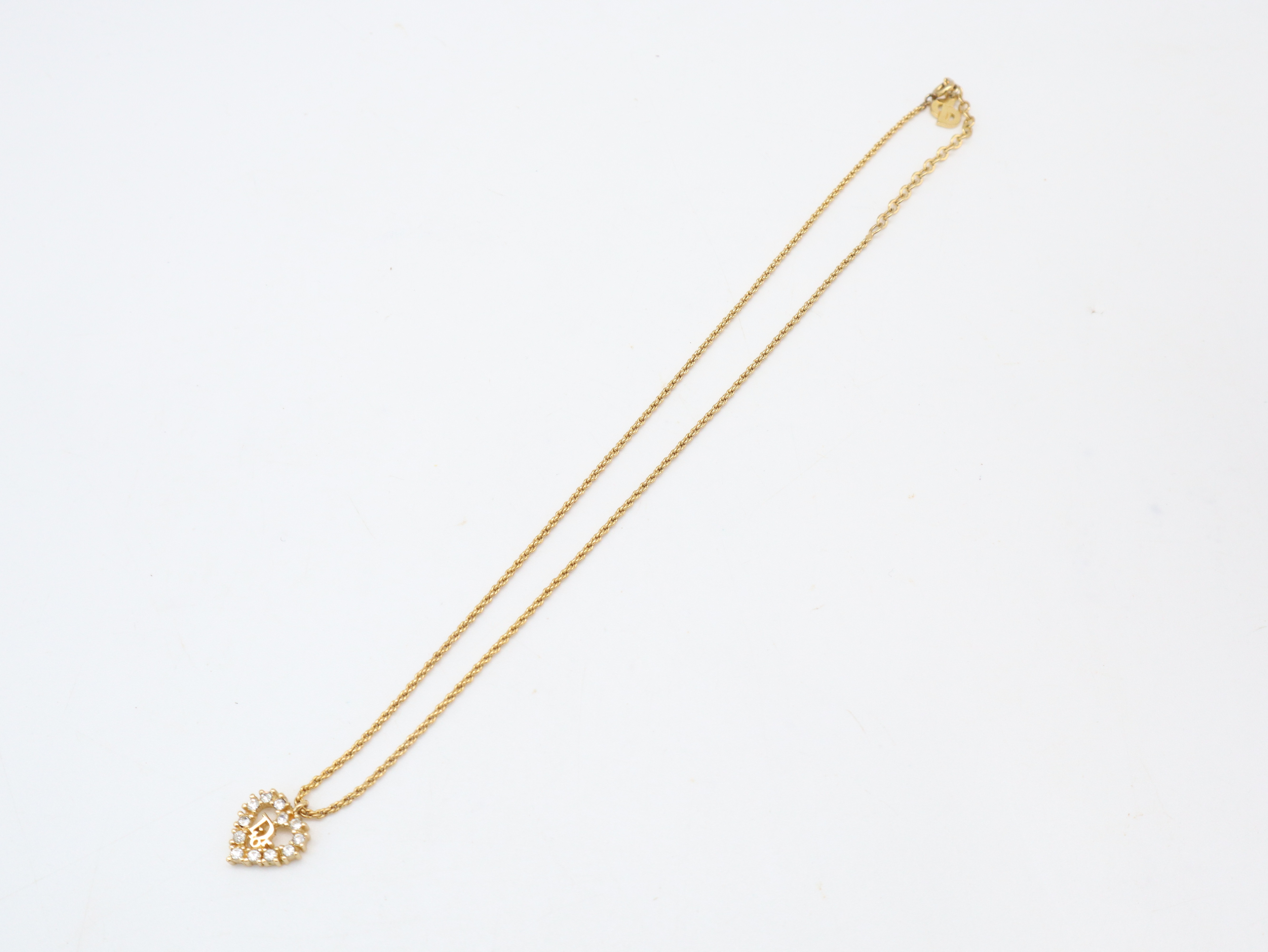 Heart Motif Logo Necklace with Rhinestones — view 5