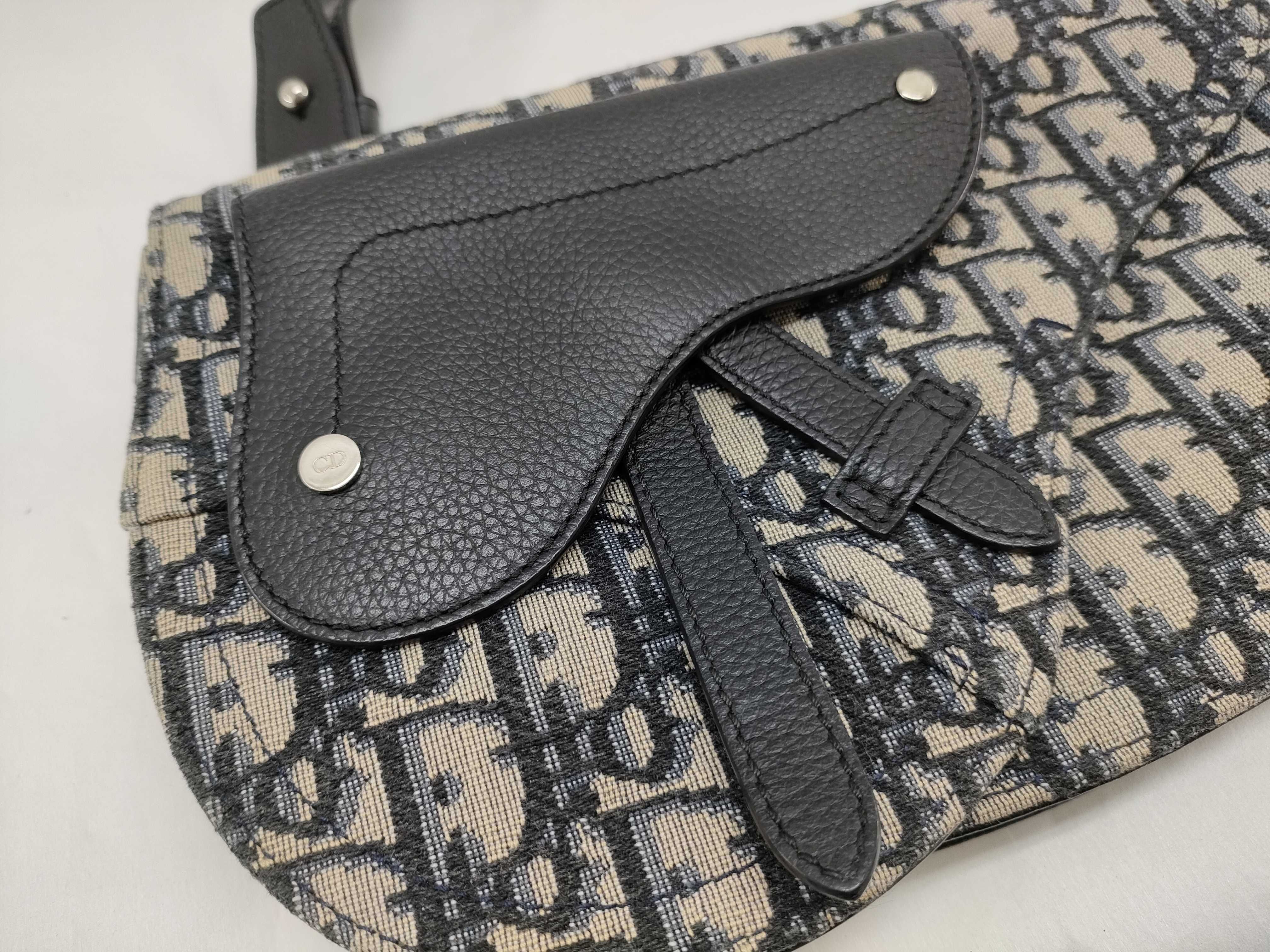 Trotter Dior Oblique Saddle Bag Canvas Shoulder Bag — view 12