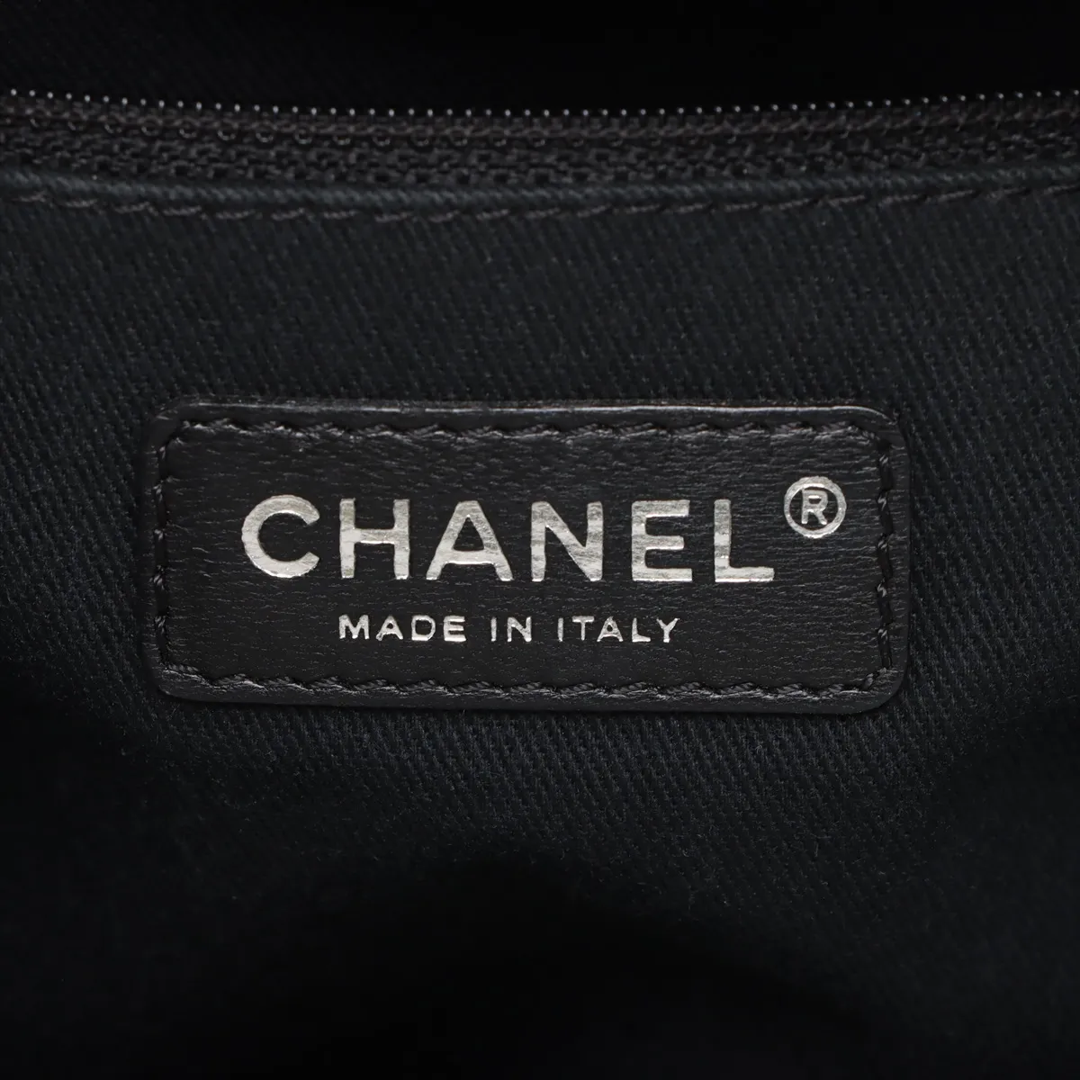 Deauville PM Canvas x Leather Chain Tote Bag, Black with Silver Hardware, 16074209, Serial Number 16 — view 10
