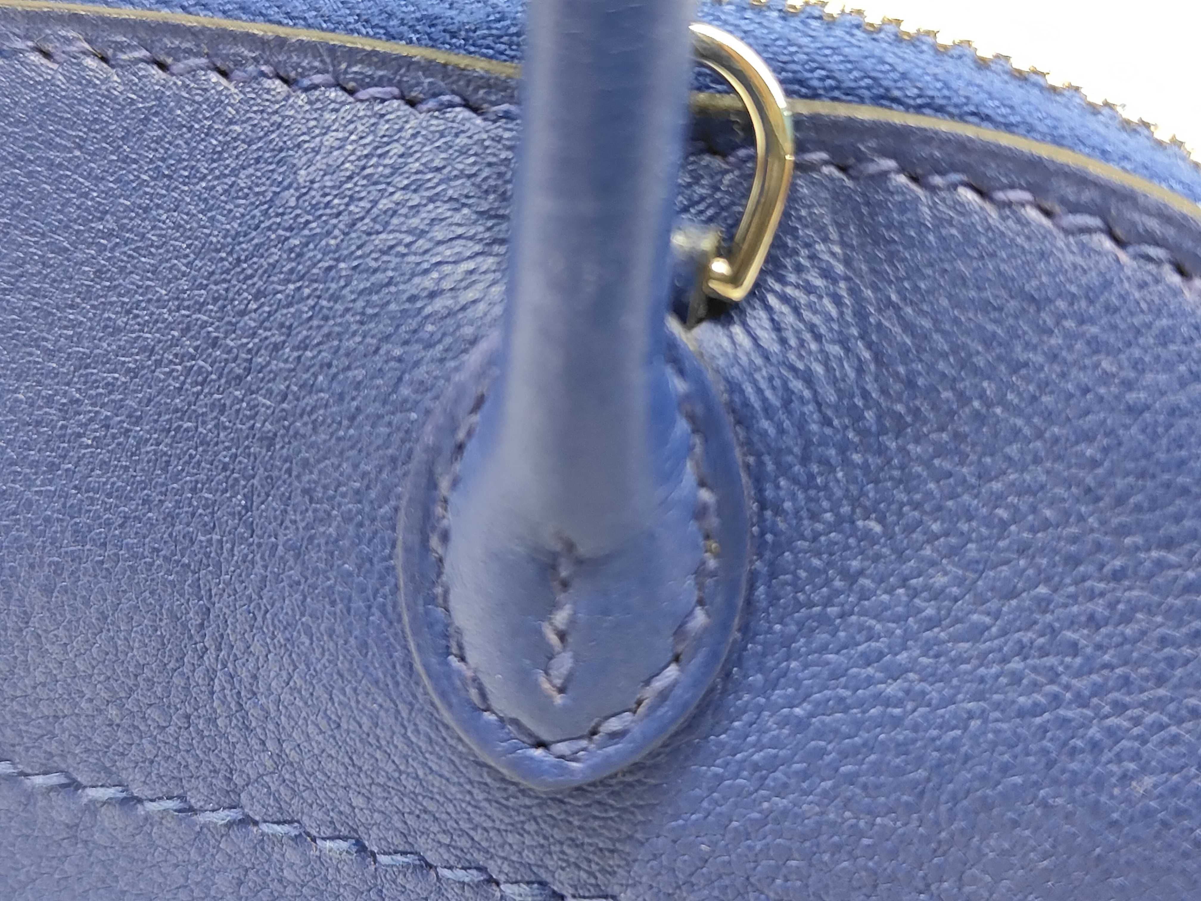 Tiny Bolide, Veau Swift leather, Blue Electric, Silver hardware, O stamp, Handbag — view 8