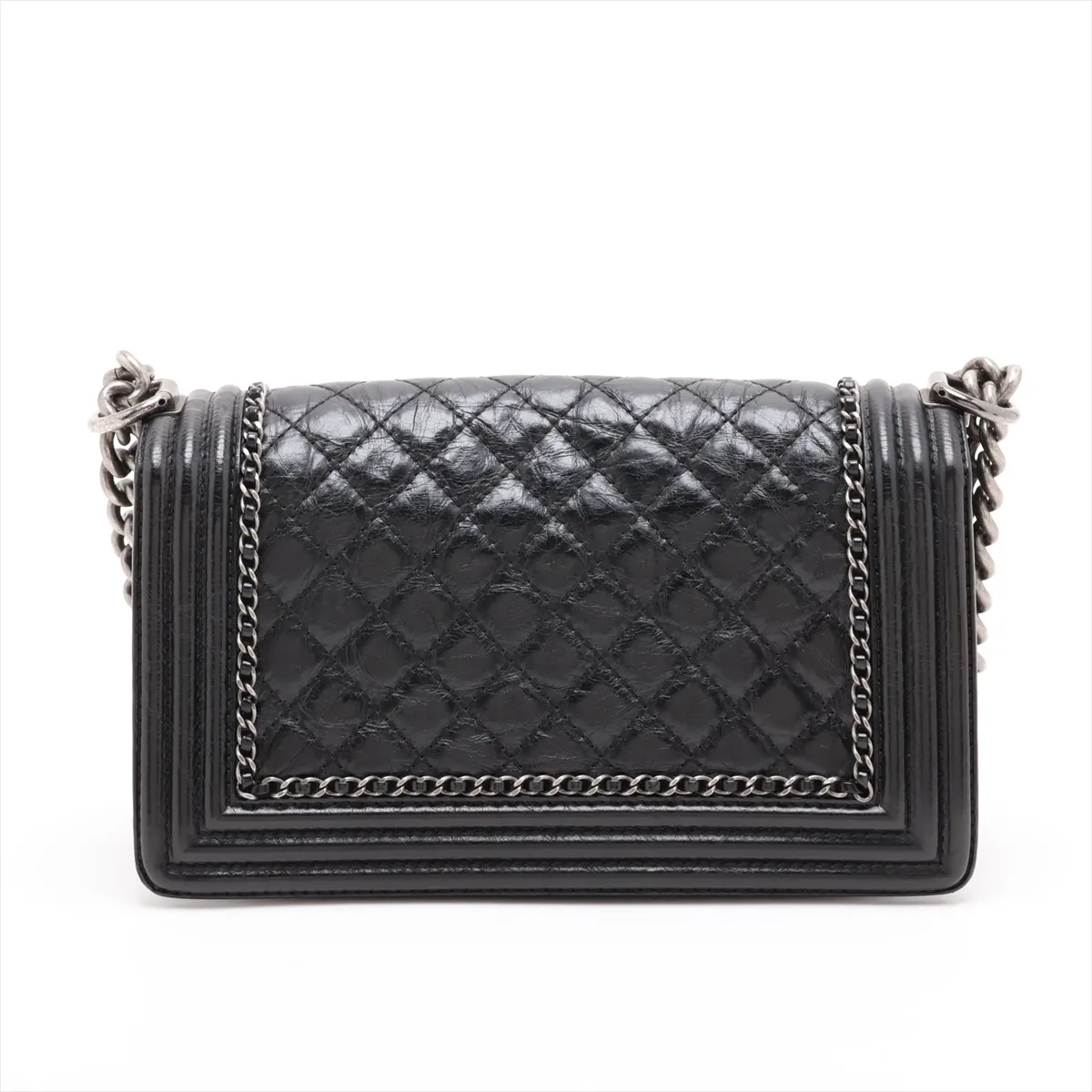 Boy Chanel 25 Leather Chain Shoulder Bag, Black with Gunmetal Hardware, 23367150, Serial Number 23, A67086 — view 2