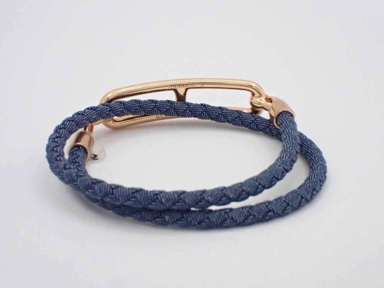 Luli Double Tour Denim, with protective seal, blue/gold hardware — view 2