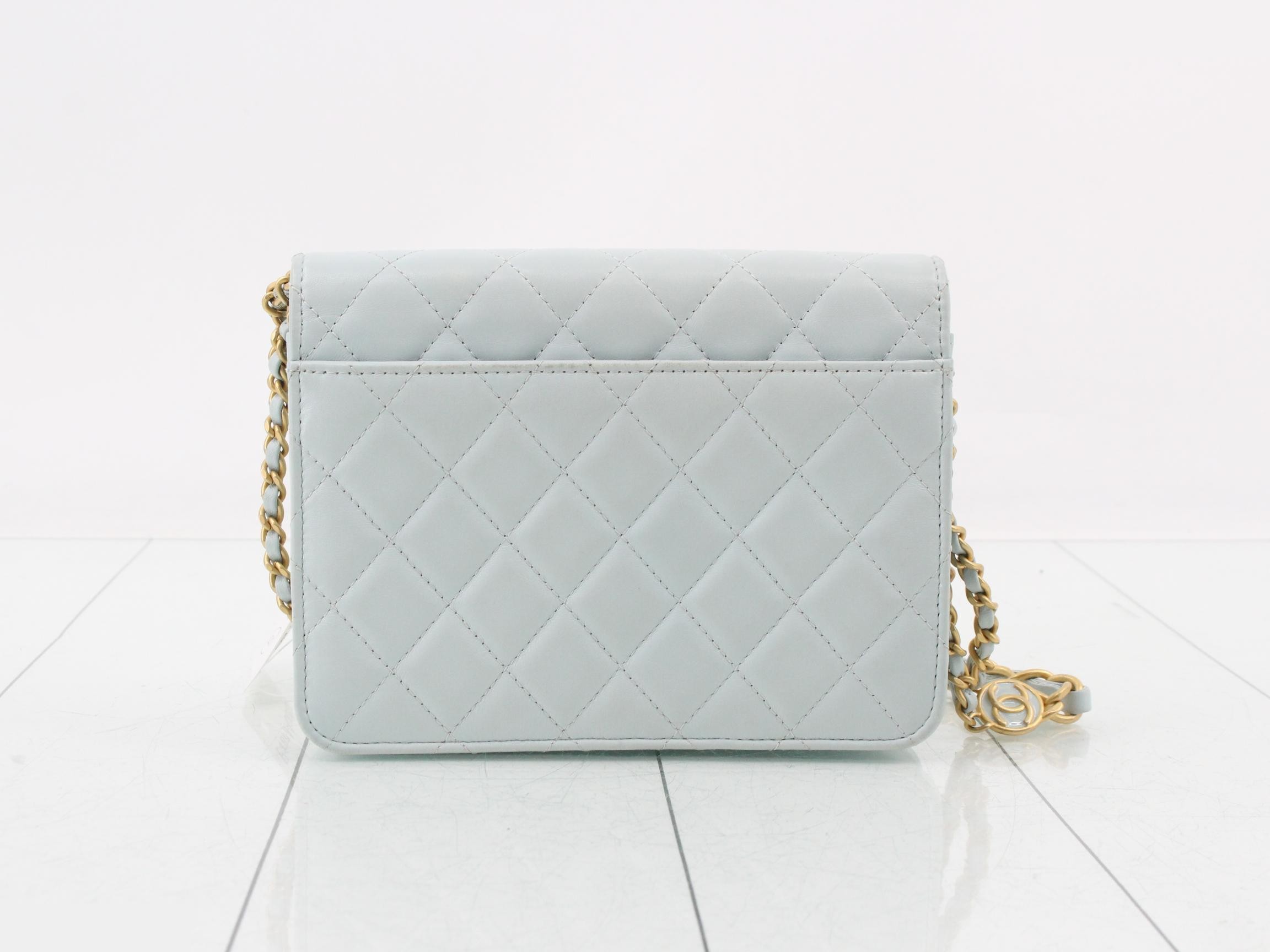 Matelassé Lambskin Coco Mark Chain Wallet — view 2